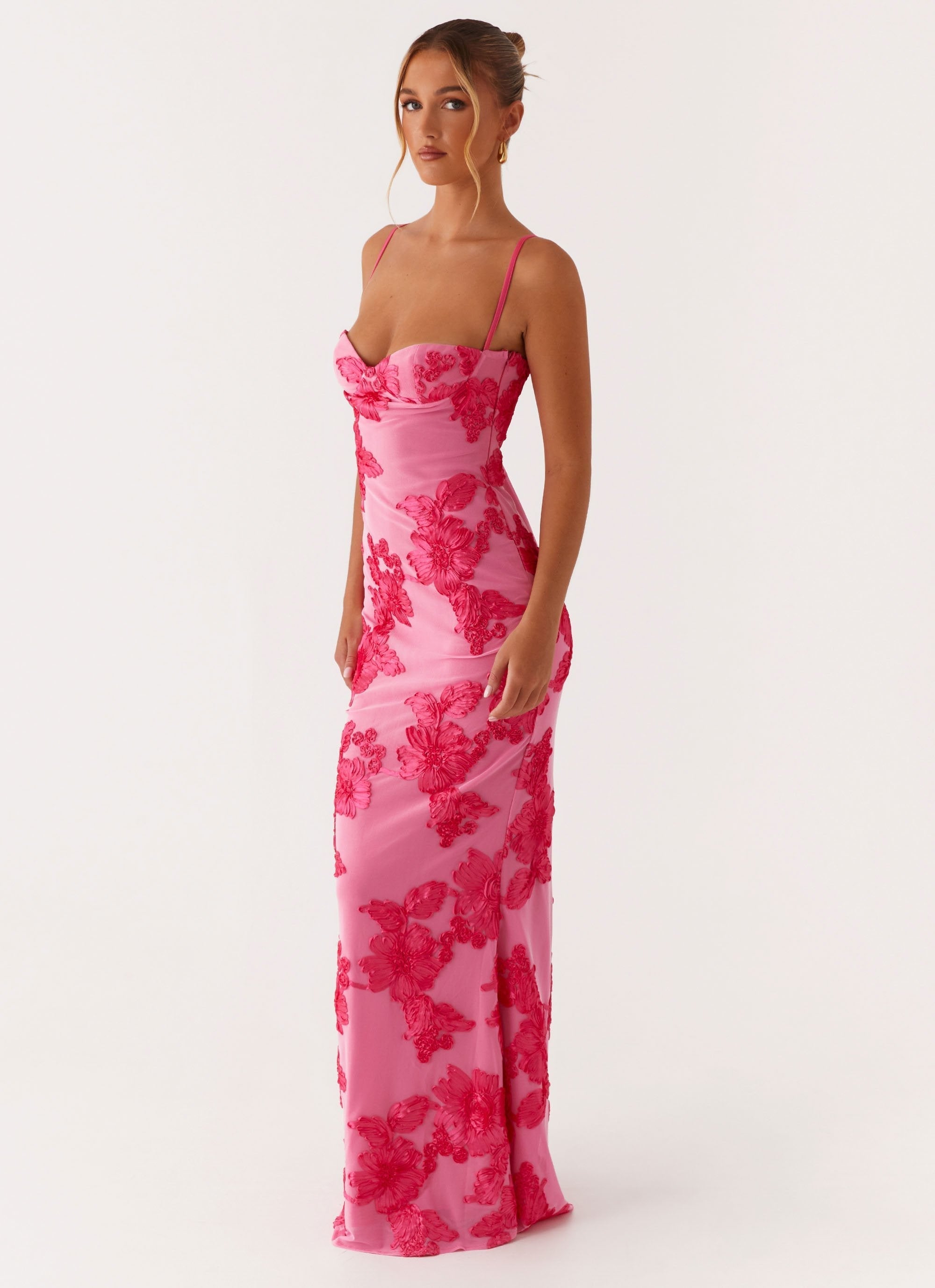 Roselène – Sweetheart bloom – Maxi mesh dress-10174848008519-Ivory Ombre
