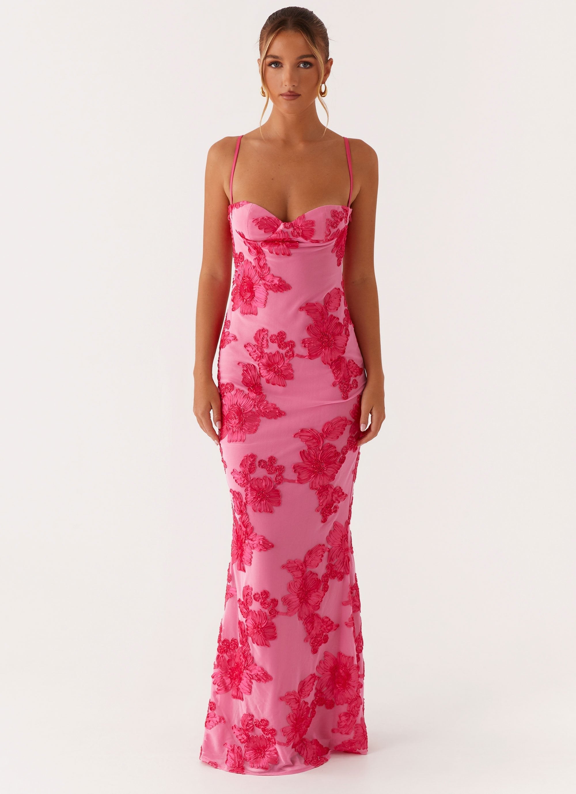 Roselène – Sweetheart bloom – Maxi mesh dress-10174848008519-Ivory Ombre