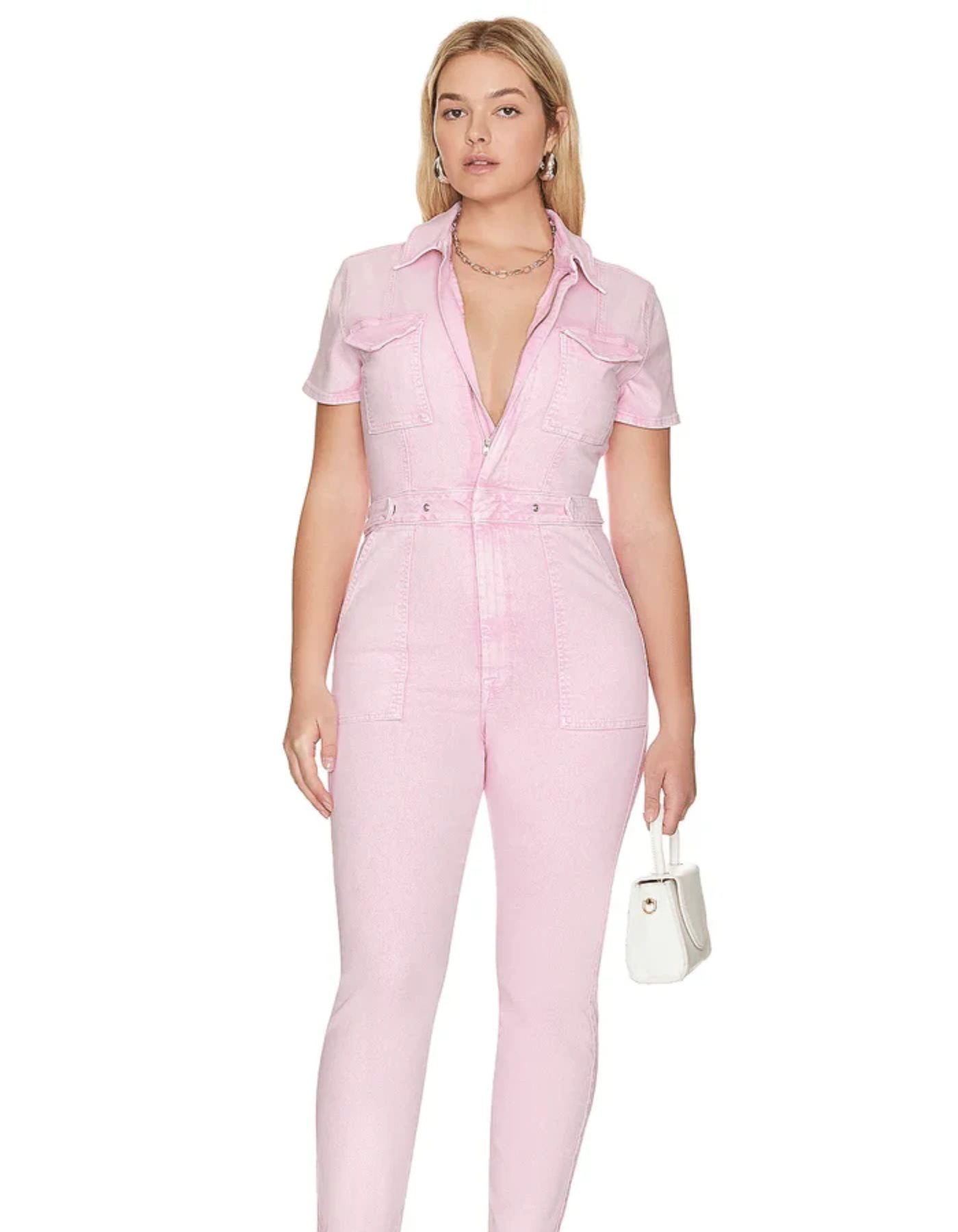 Sancia – Sleek silhouette – Denim jumpsuit-10174843781447-Ivory Ombre