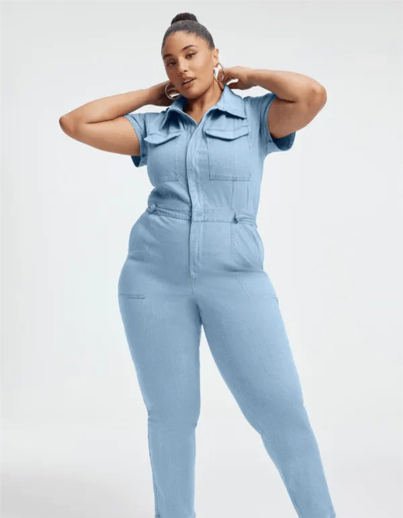 Sancia – Sleek silhouette – Denim jumpsuit-10174843781447-Ivory Ombre