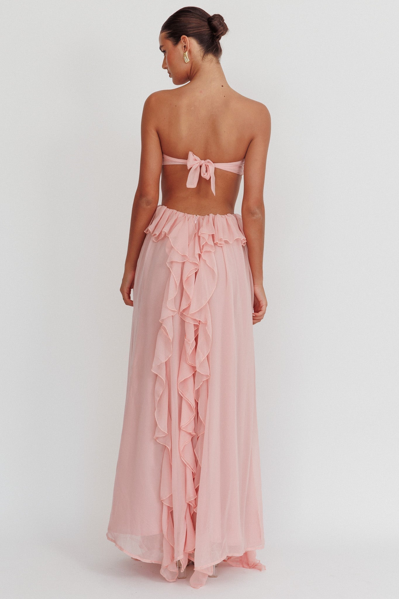 Sandra – Romantic ruffle detail – Maxi dress-10174869111111-Ivory Ombre