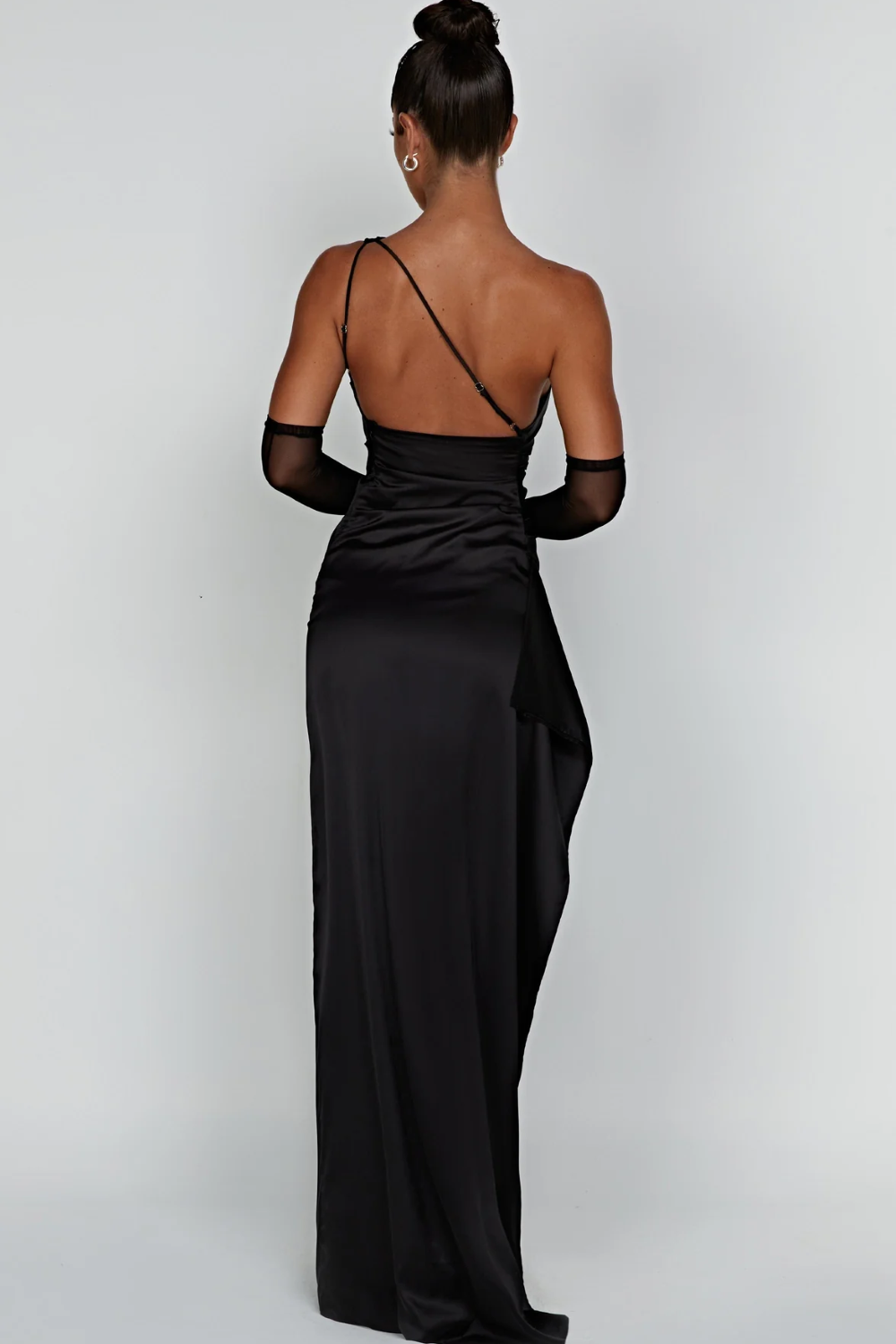 Scarlette – Satin drape – One shoulder evening gown-10174857052487-Ivory Ombre