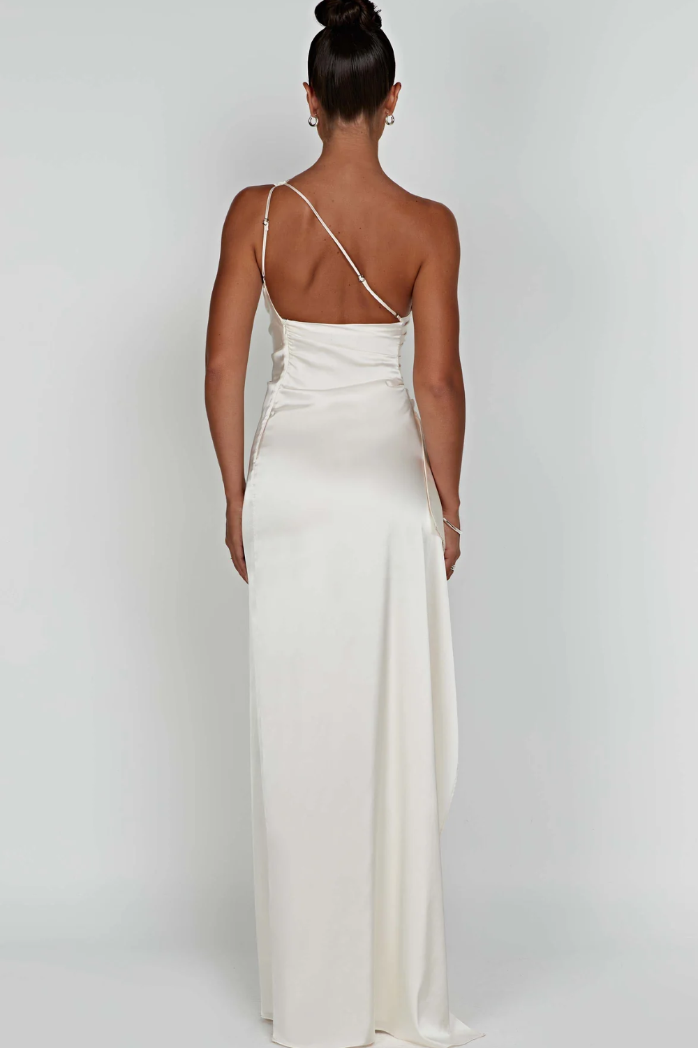 Scarlette – Satin drape – One shoulder evening gown-10174857052487-Ivory Ombre