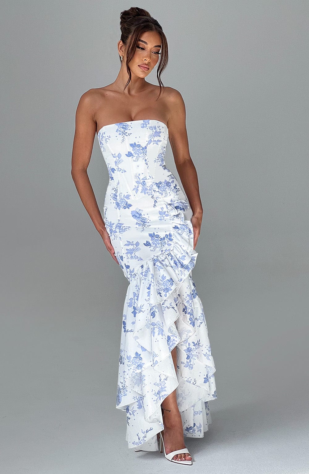 Seraphinae – Strapless ruffle – Evening dress-10195576586567-Ivory Ombre