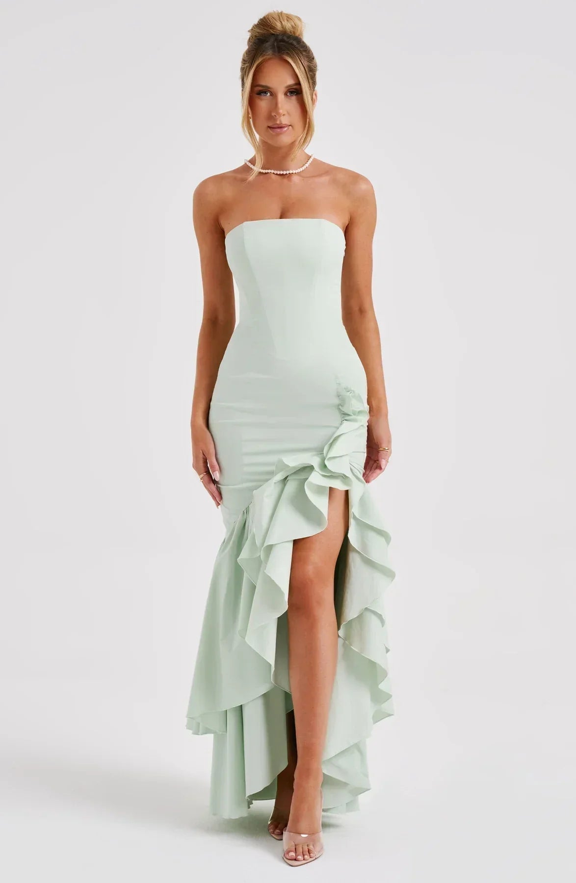 Seraphinae – Strapless ruffle – Evening dress-10195576586567-Ivory Ombre