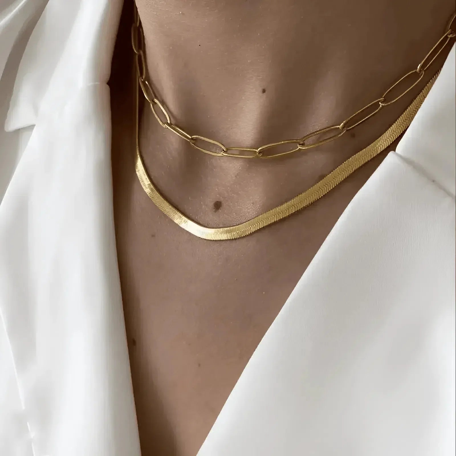 Serpentia – Snake-chain design – Necklace-10173354934599-Ivory Ombre