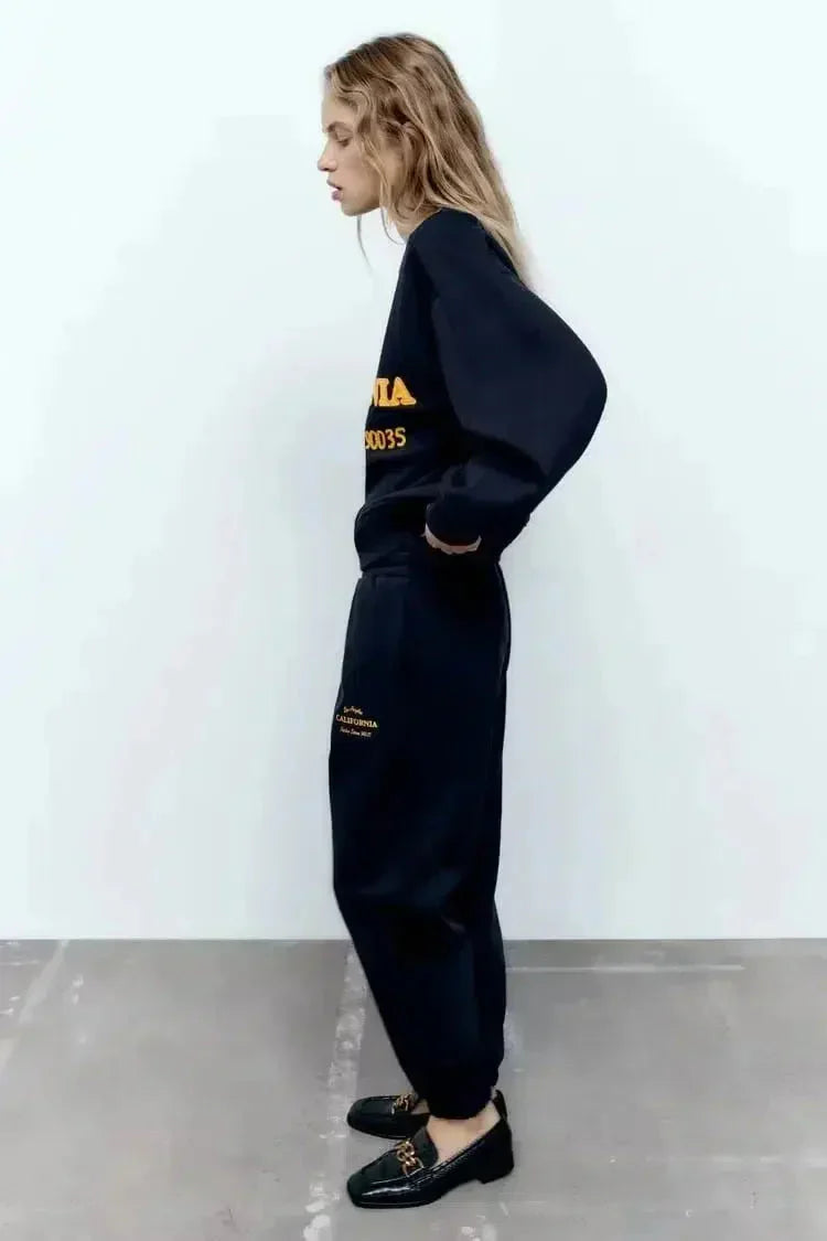 Sierra – Crew neck sweatshirt & jogger-style pants – California lounge set-10174845944135-Ivory Ombre