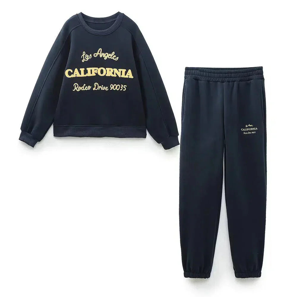 Sierra – Crew neck sweatshirt & jogger-style pants – California lounge set-10174845944135-Ivory Ombre