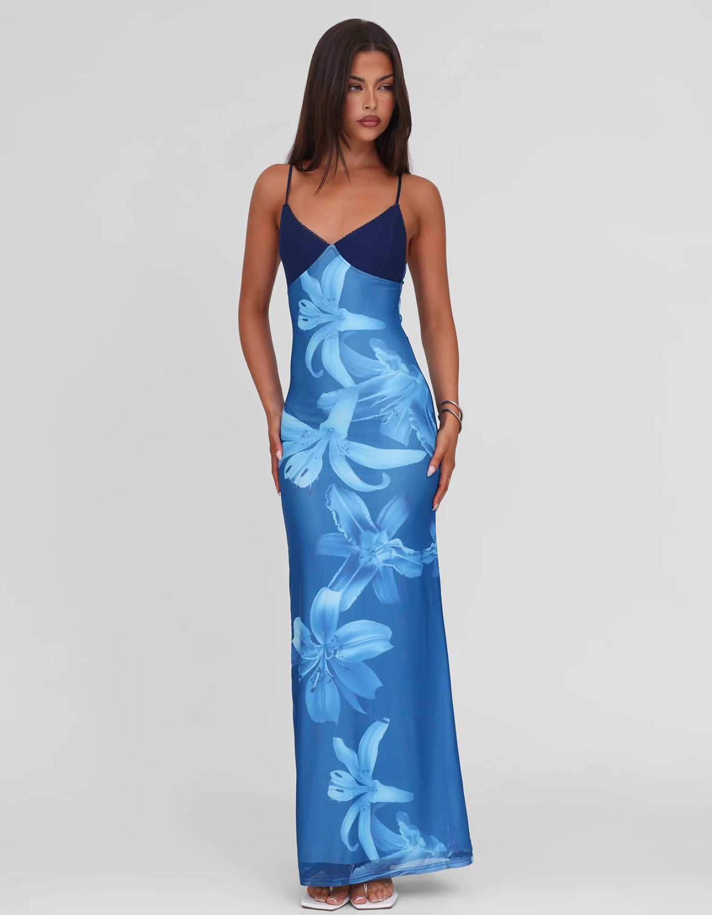 Sirenaine – Orchid bloom – Maxi dress-10187137122631-Ivory Ombre