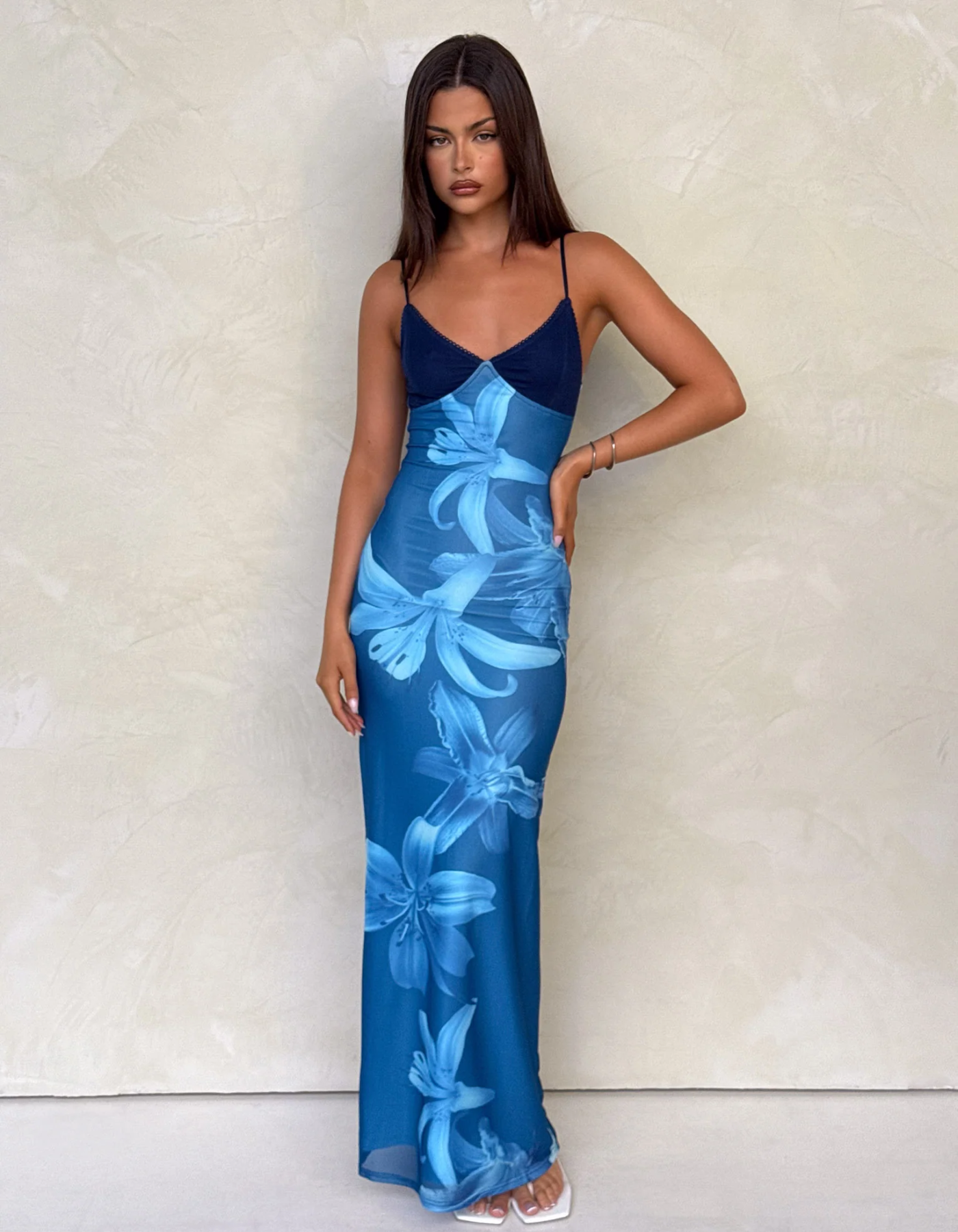 Sirenaine – Orchid bloom – Maxi dress-10187137122631-Ivory Ombre