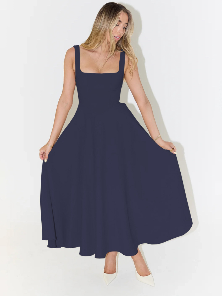 Skye – Sculpted waist – Midi sundress-10174856298823-Ivory Ombre