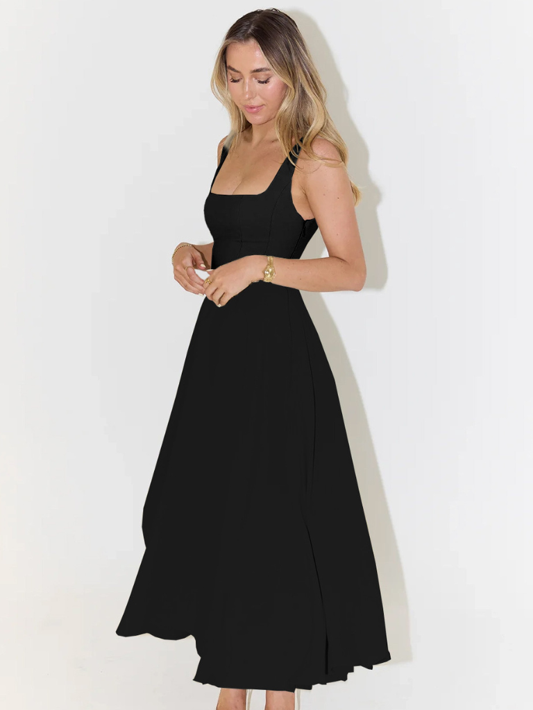 Skye – Sculpted waist – Midi sundress-10174856298823-Ivory Ombre
