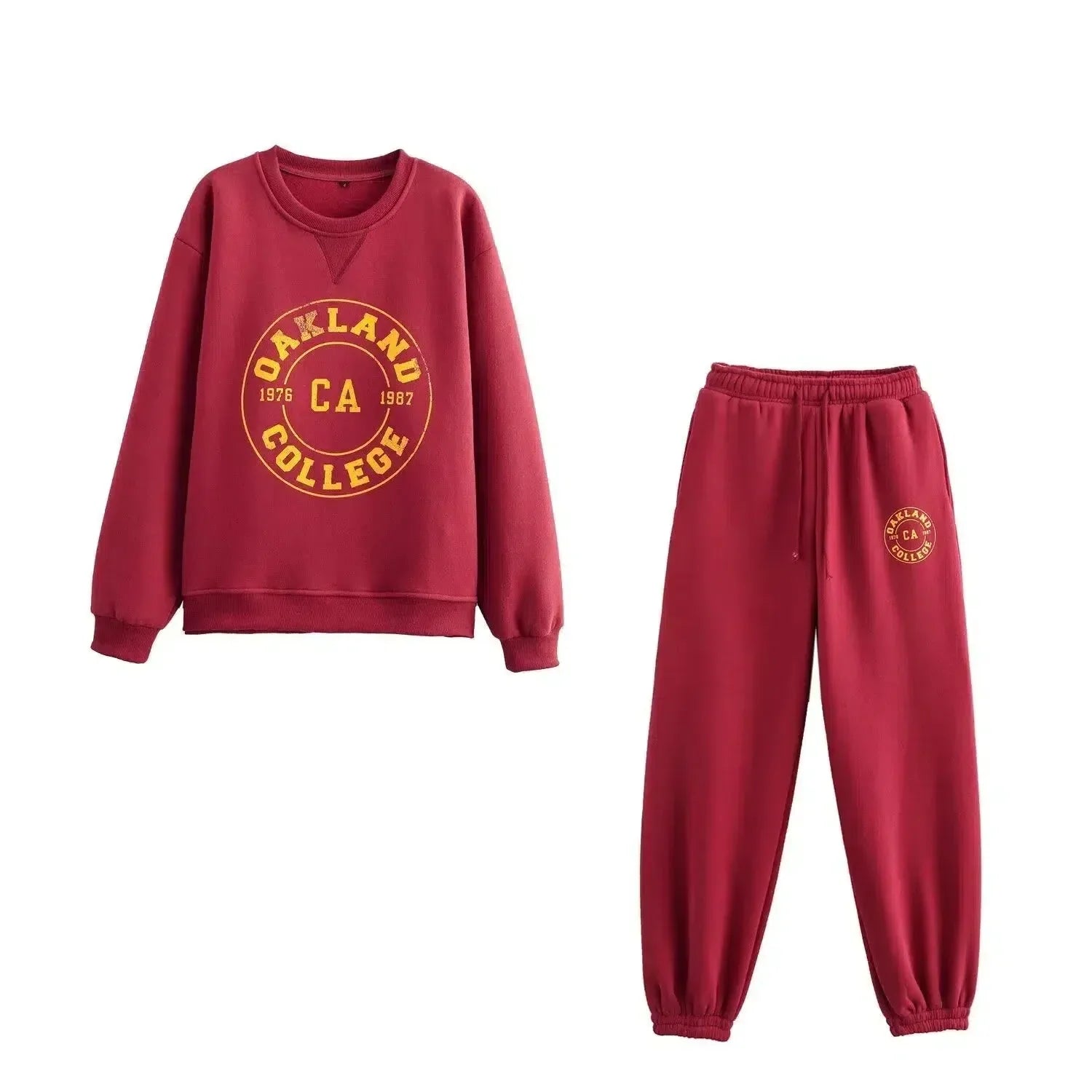 Solange – Crew neck sweatshirt & jogger-style pants – Oakland crew set-10174845485383-Ivory Ombre