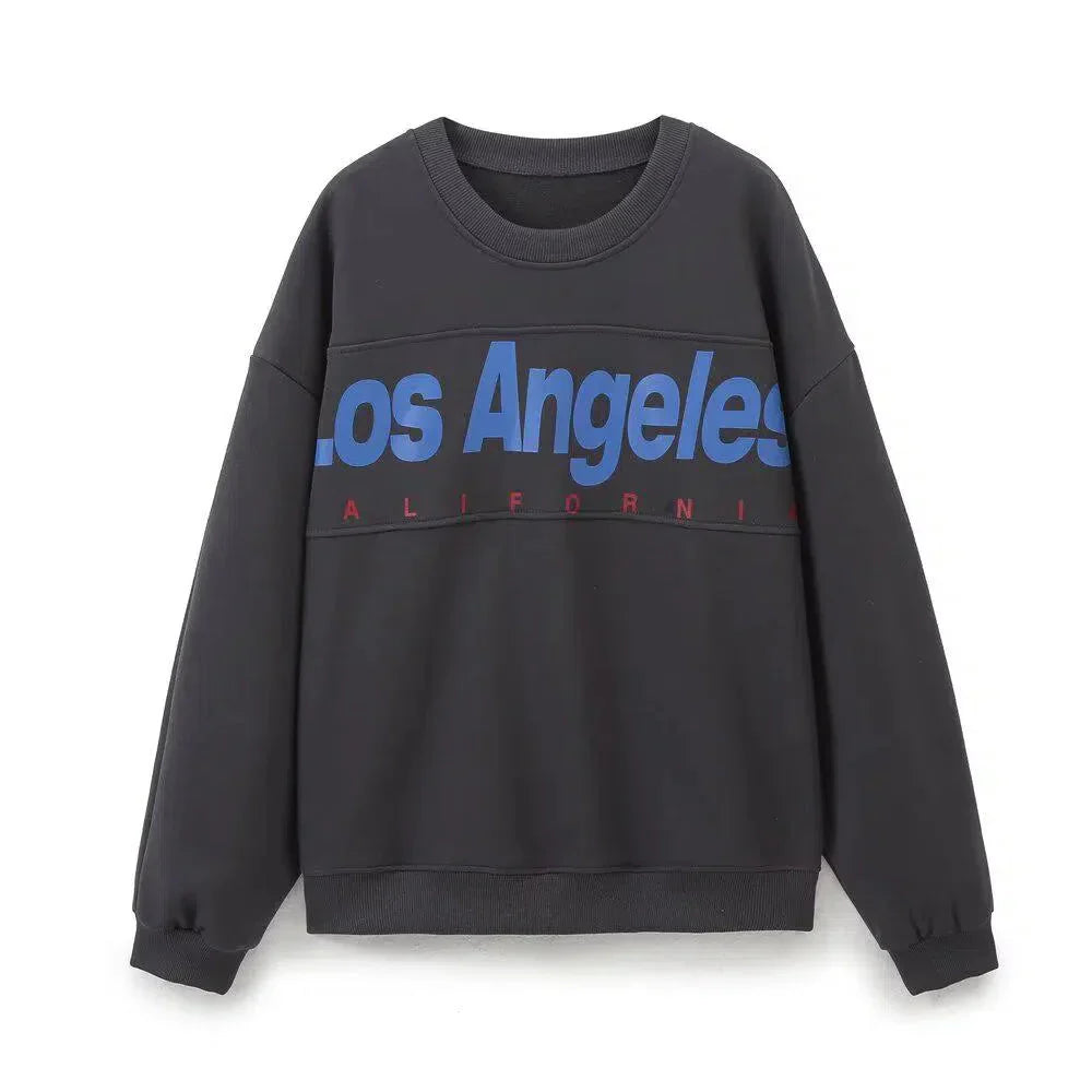 Soleil – Crew neck sweatshirt & jogger-style pants – Los Angeles lounge set-10174845747527-Ivory Ombre