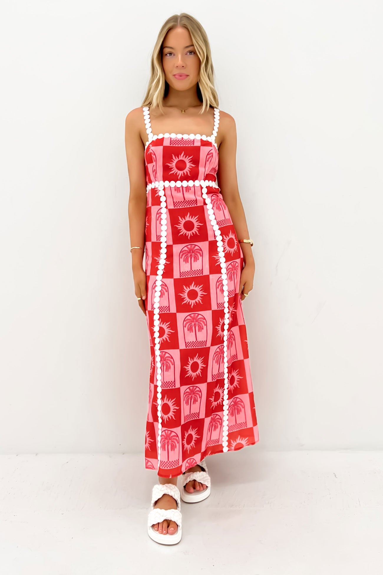 Solelia – Sunset tile motif – Maxi dress-10199180214599-Ivory Ombre