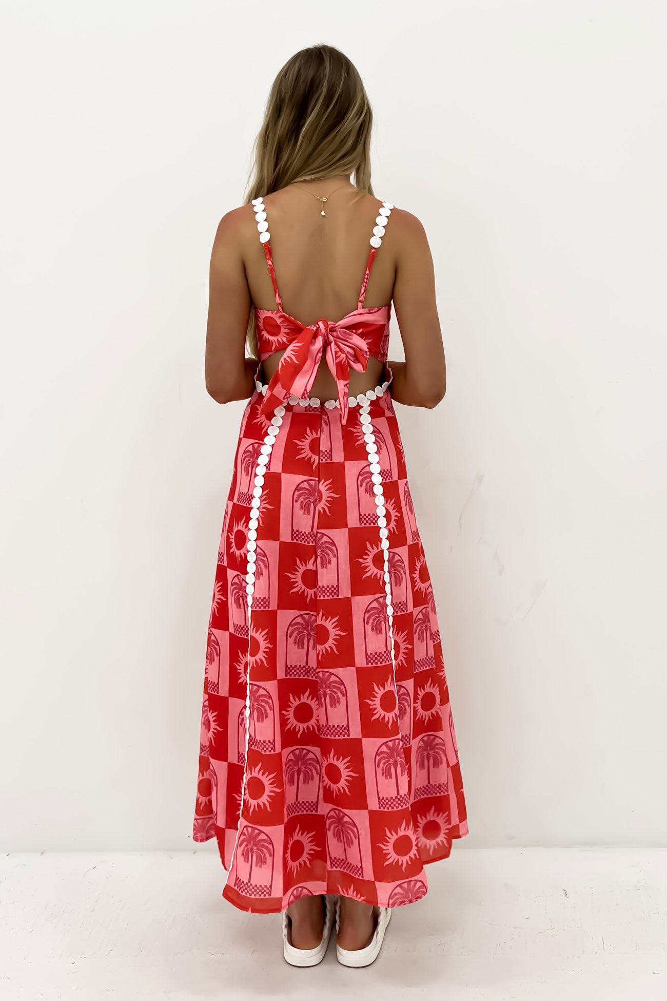 Solelia – Sunset tile motif – Maxi dress-10199180214599-Ivory Ombre