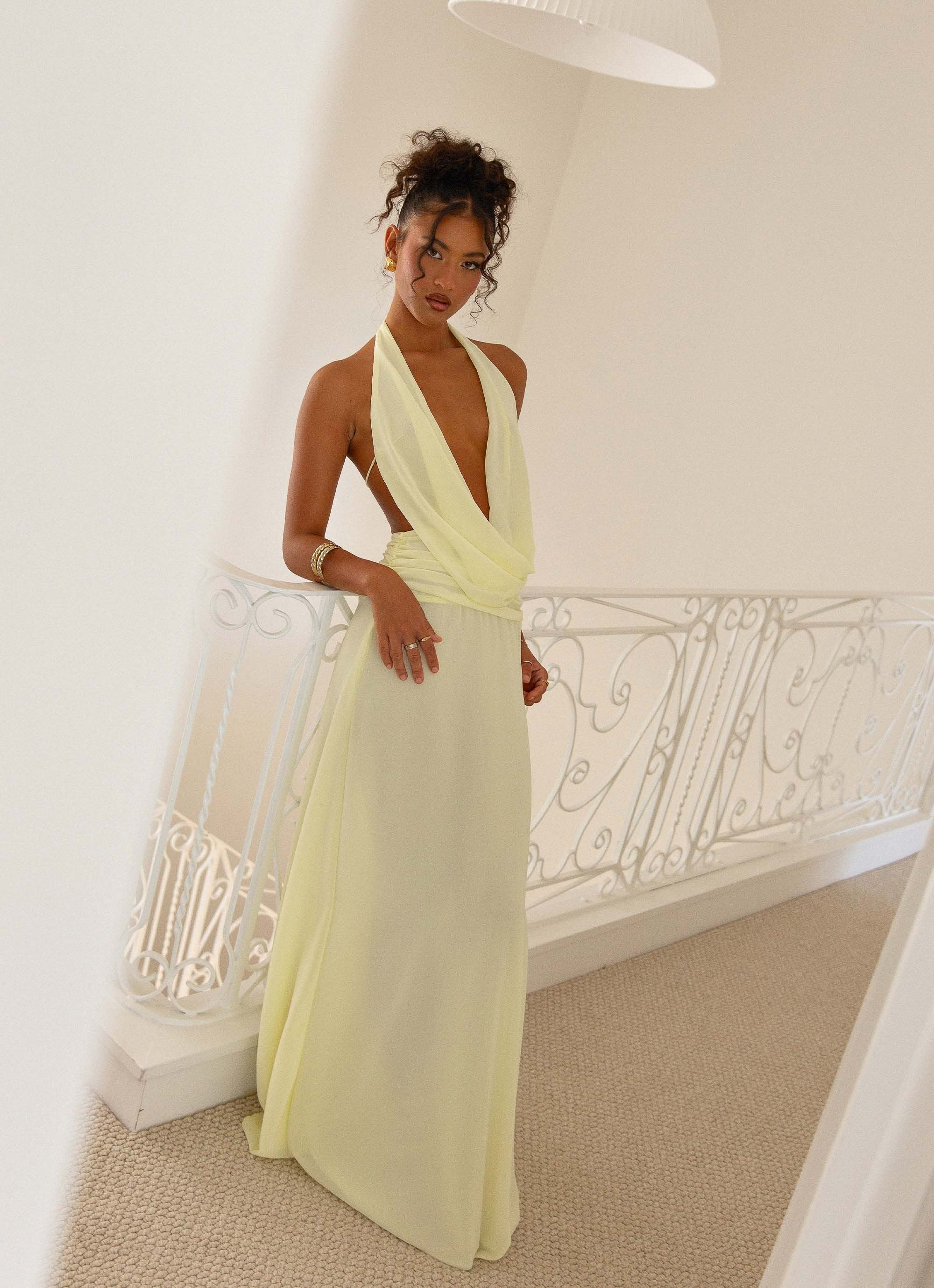 Solenya – Soft drape – Maxi dress-10188505612615-Ivory Ombre