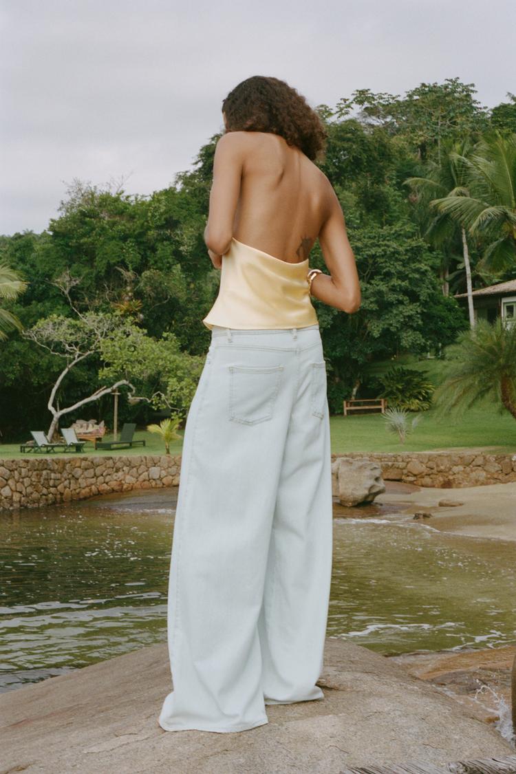 Solviera – Draped halter – Satin top-10191372714311-Ivory Ombre