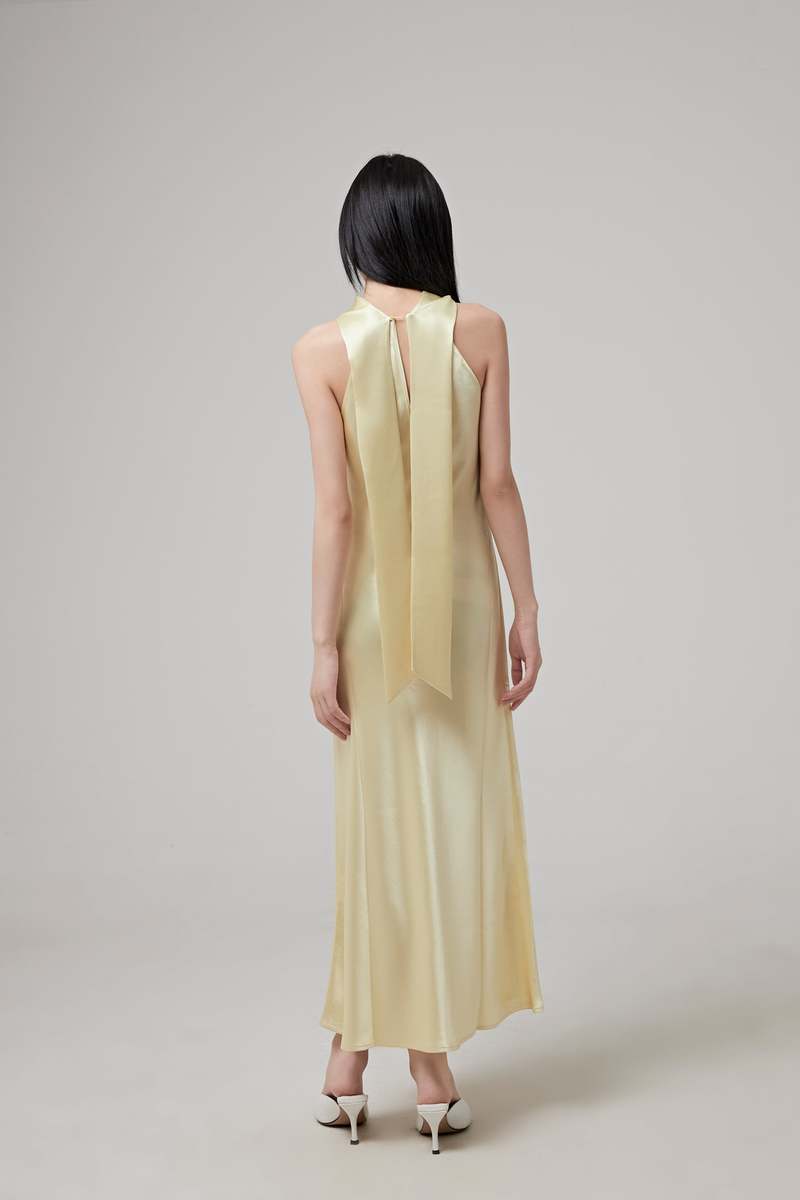 Sorélia – Satin halter – Slip dress-10183329677639-Ivory Ombre