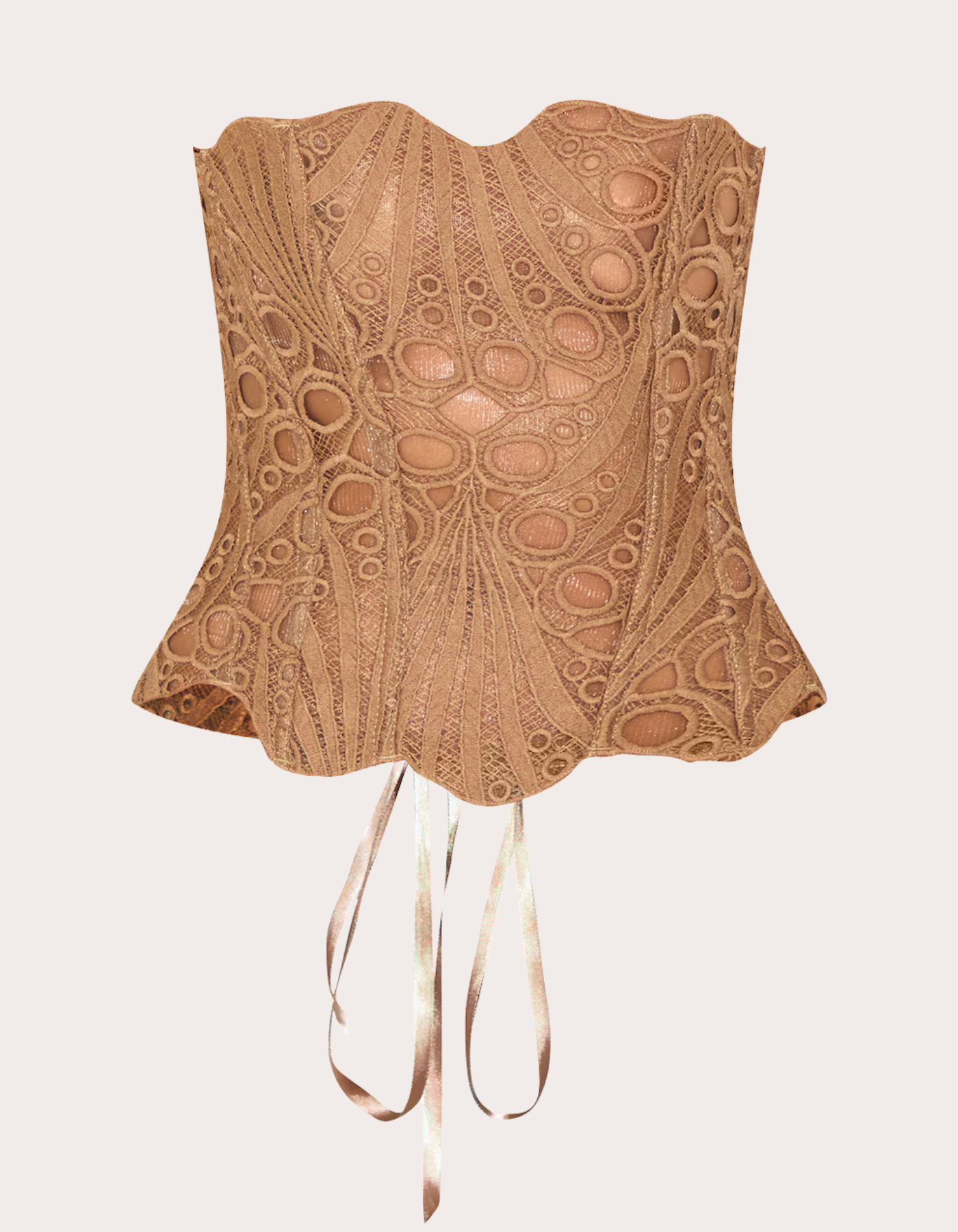 Sorellina – Embroidered cut-out lace – Corset top-10174743740743-Ivory Ombre