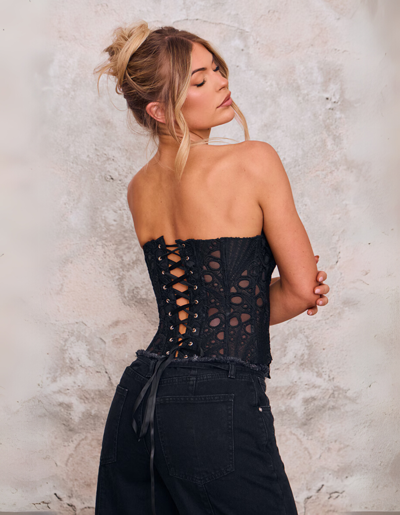 Sorellina – Embroidered cut-out lace – Corset top-10174743740743-Ivory Ombre