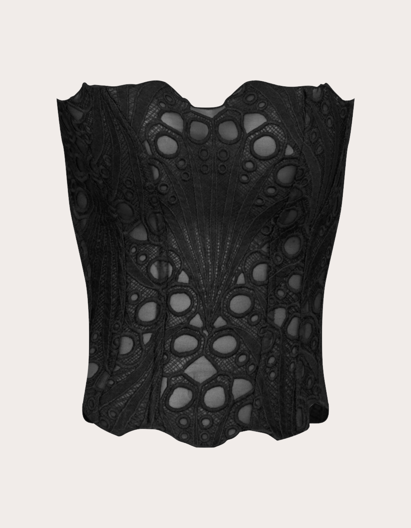 Sorellina – Embroidered cut-out lace – Corset top-10174743740743-Ivory Ombre