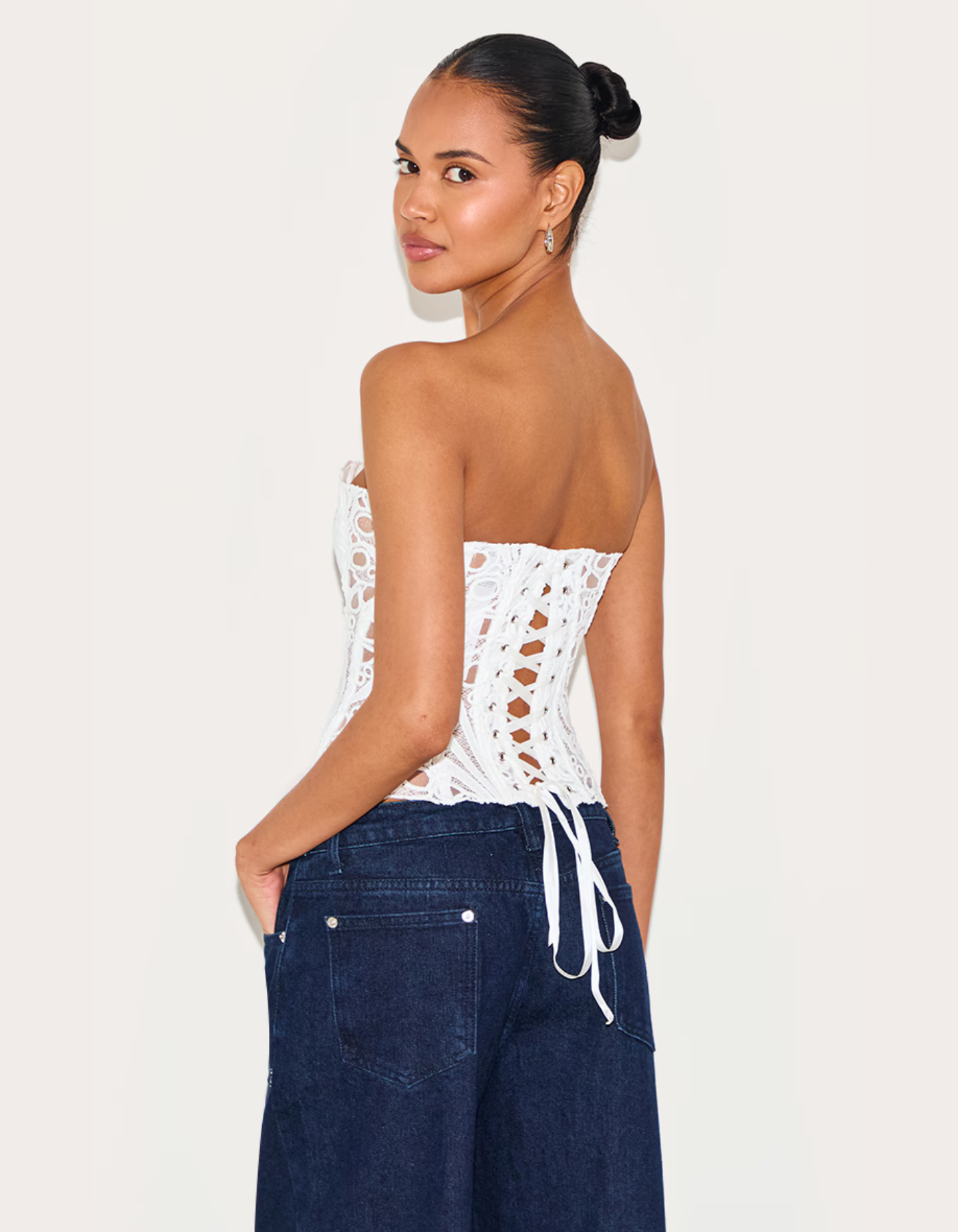 Sorellina – Embroidered cut-out lace – Corset top-10174743740743-Ivory Ombre