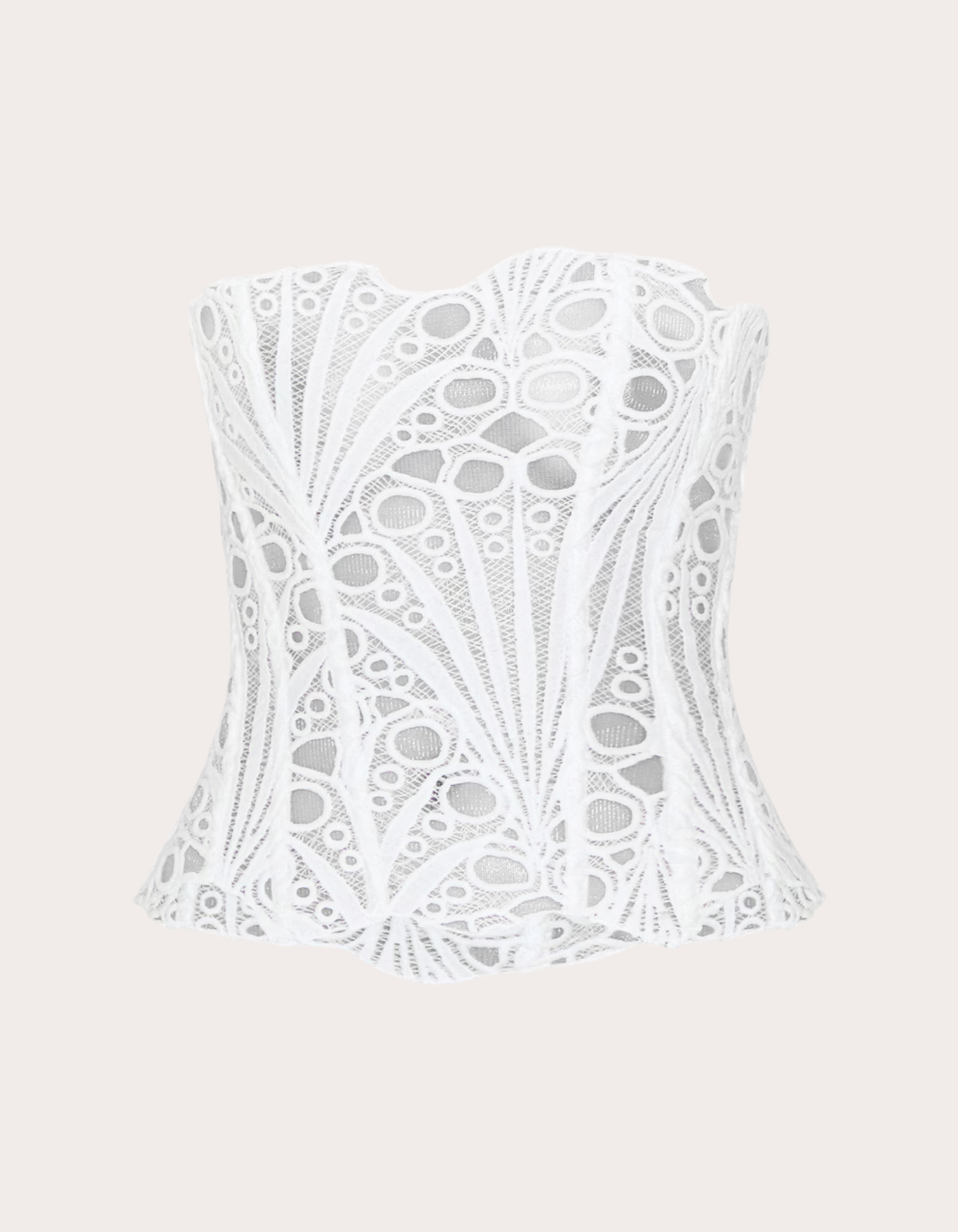 Sorellina – Embroidered cut-out lace – Corset top-10174743740743-Ivory Ombre