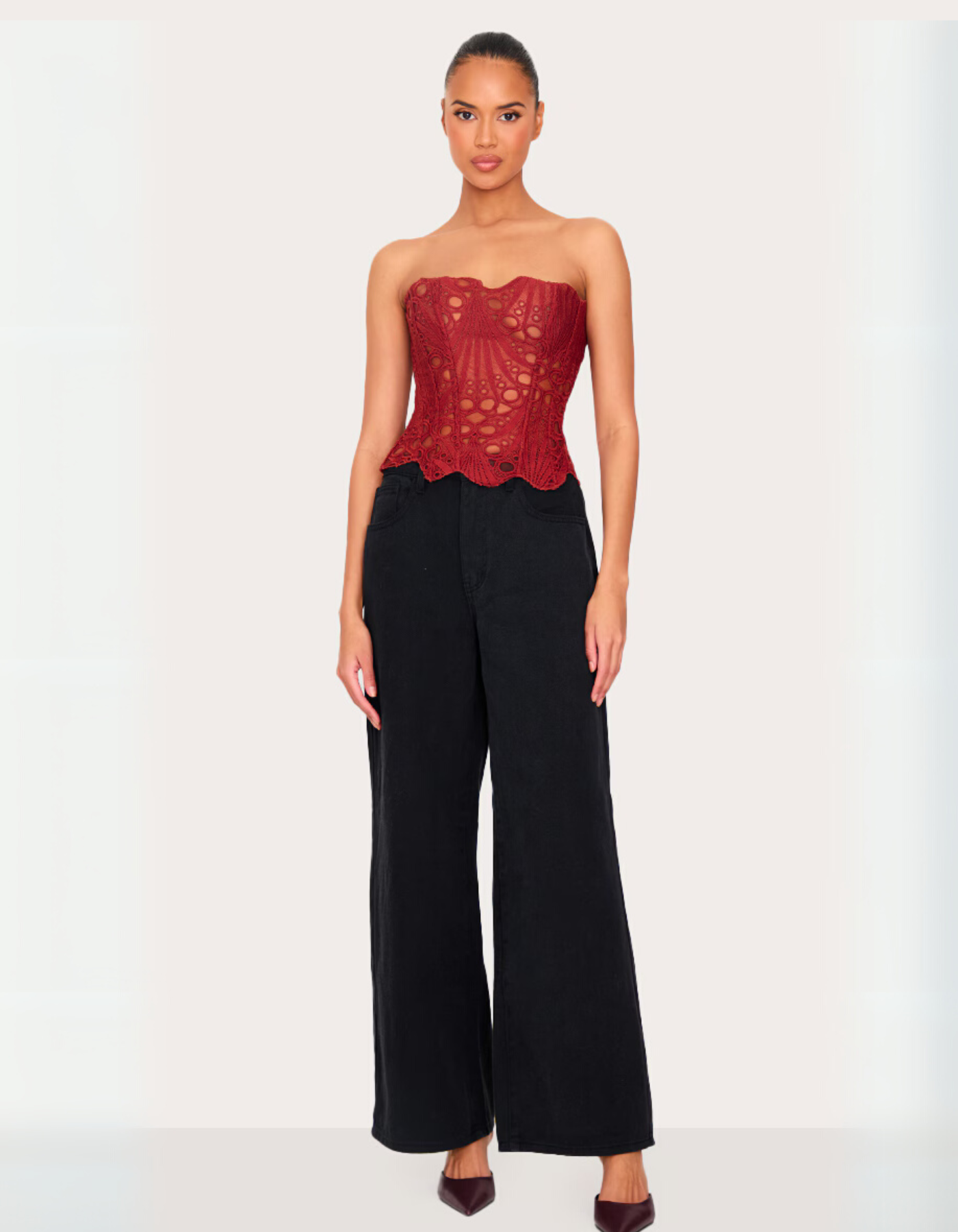 Sorellina – Embroidered cut-out lace – Corset top-10174743740743-Ivory Ombre