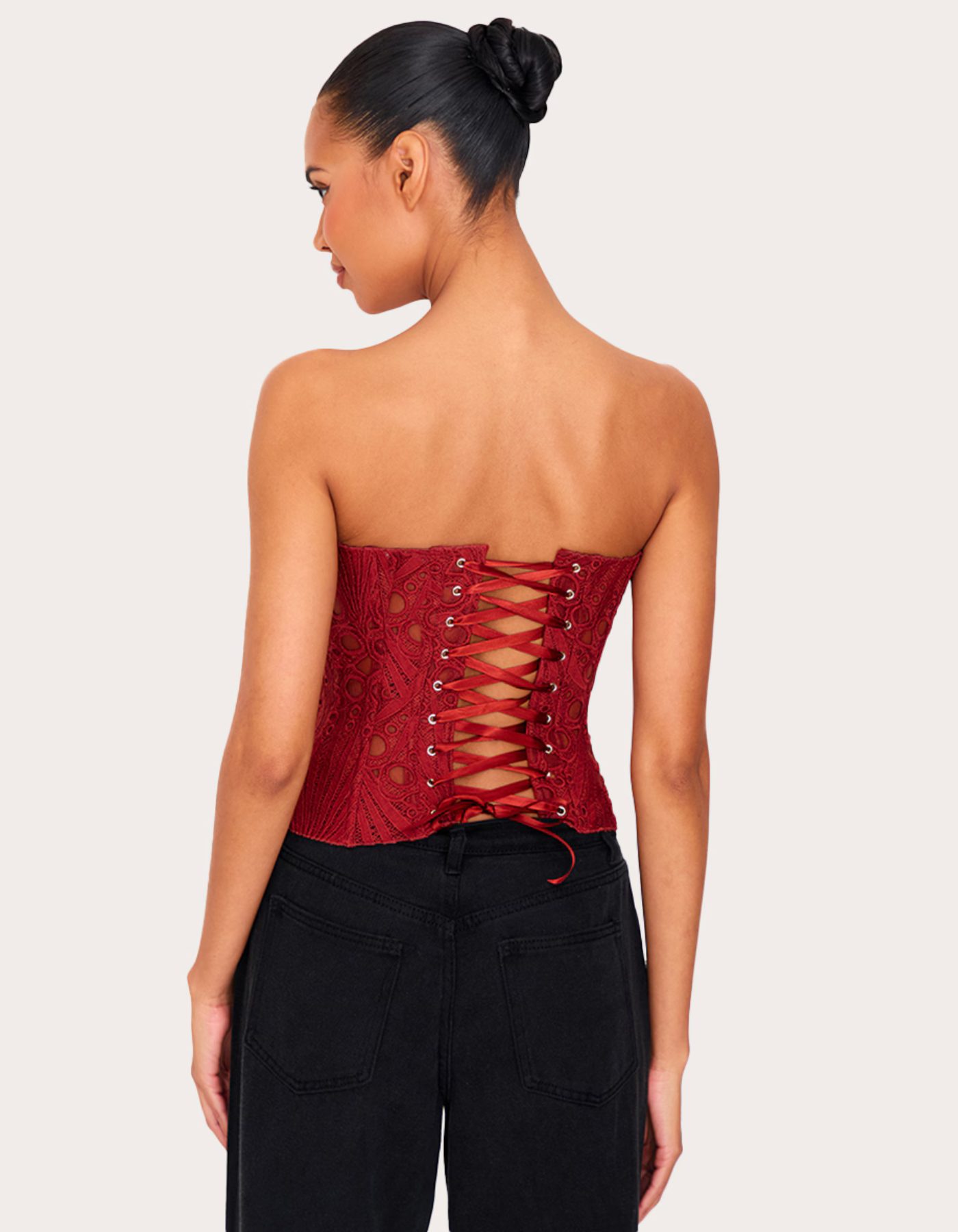 Sorellina – Embroidered cut-out lace – Corset top-10174743740743-Ivory Ombre