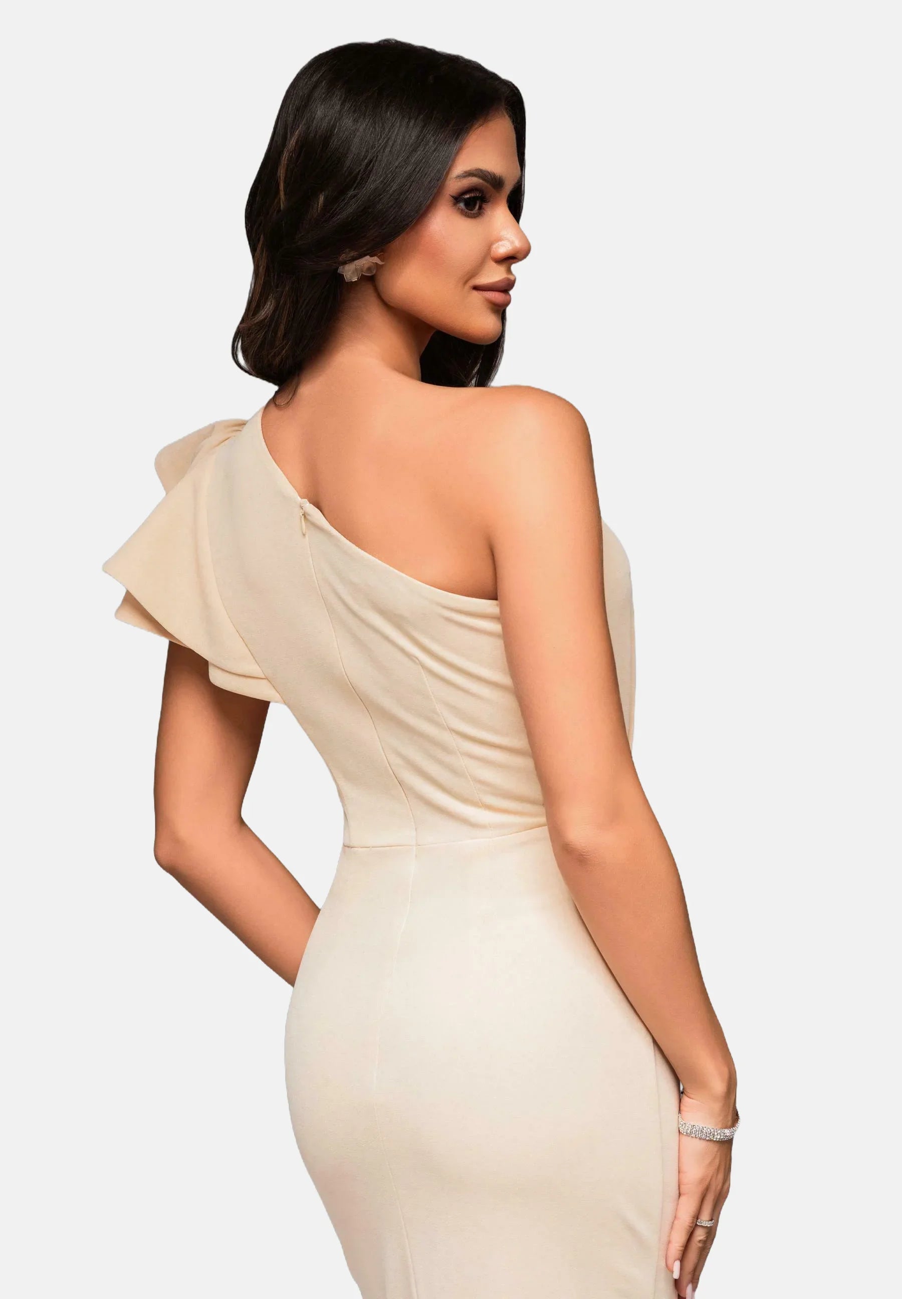 Sorellina – Ruffled shoulder – Evening dress-10199105601863-Ivory Ombre