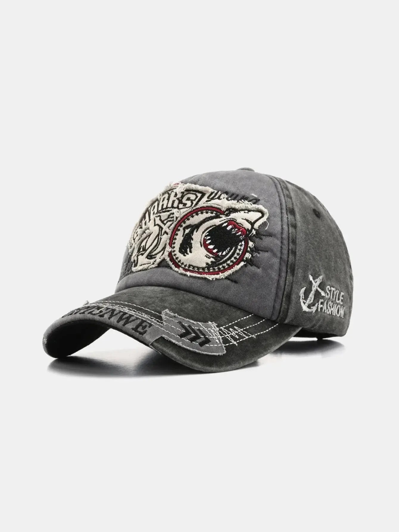 Sylisse – Denim-inspired – Shark baseball cap-10174658904391-Ivory Ombre