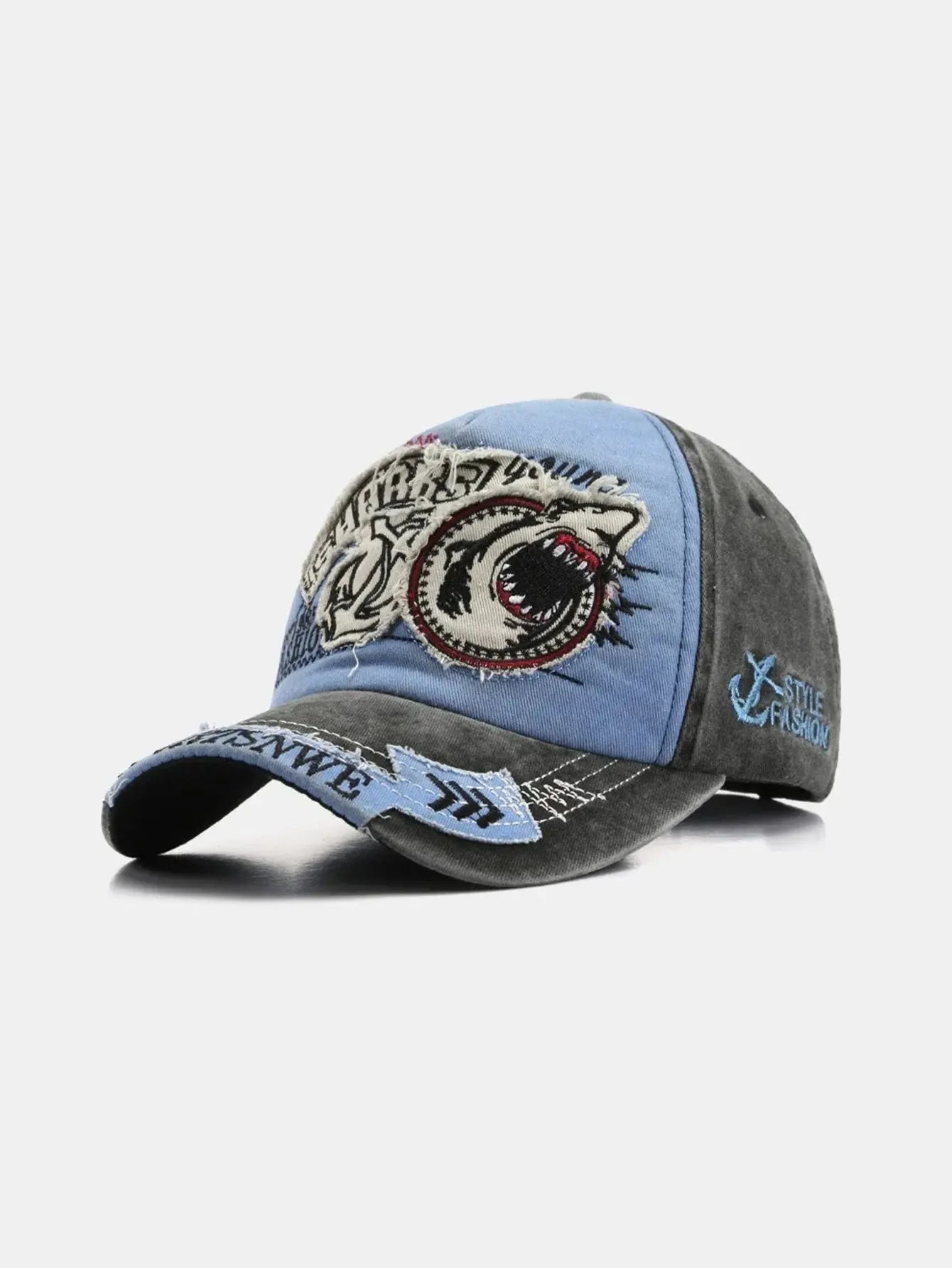 Sylisse – Denim-inspired – Shark baseball cap-10174658904391-Ivory Ombre