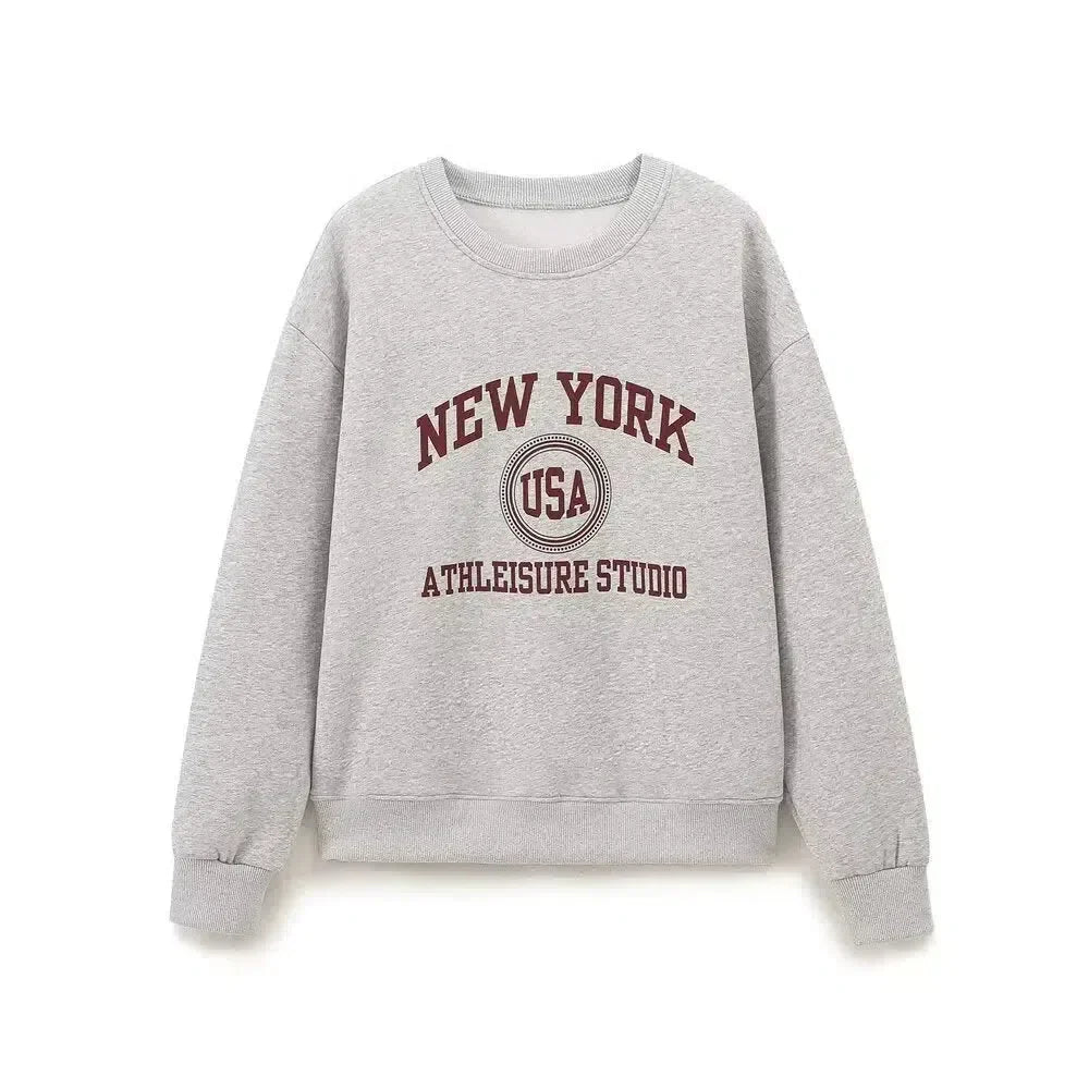 Thalassa – Crew neck sweatshirt & jogger-style pants – NYC lounge set-10174845419847-Ivory Ombre