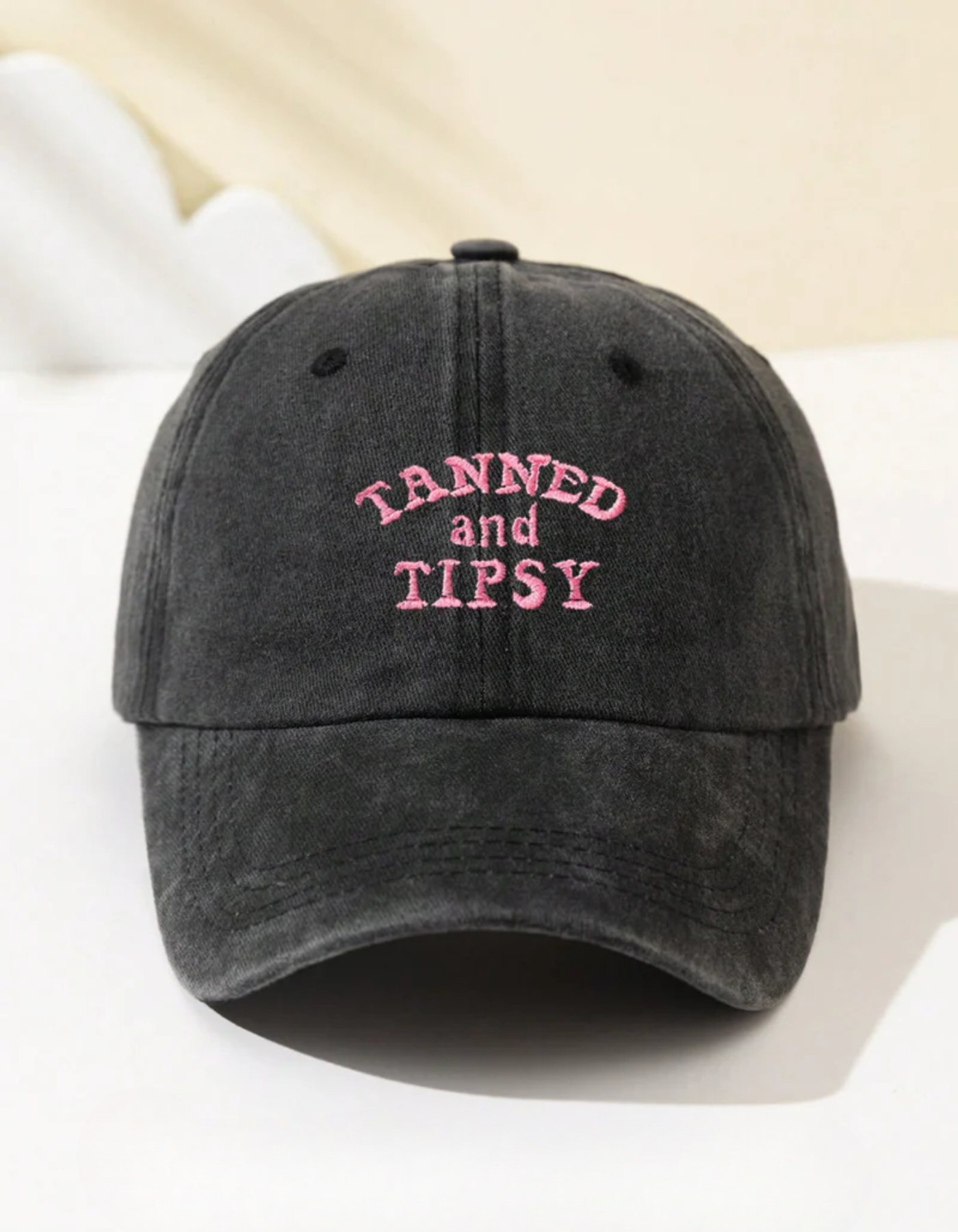 Tipselle – Slogan charm – Cotton baseball cap-10174850105671-Ivory Ombre