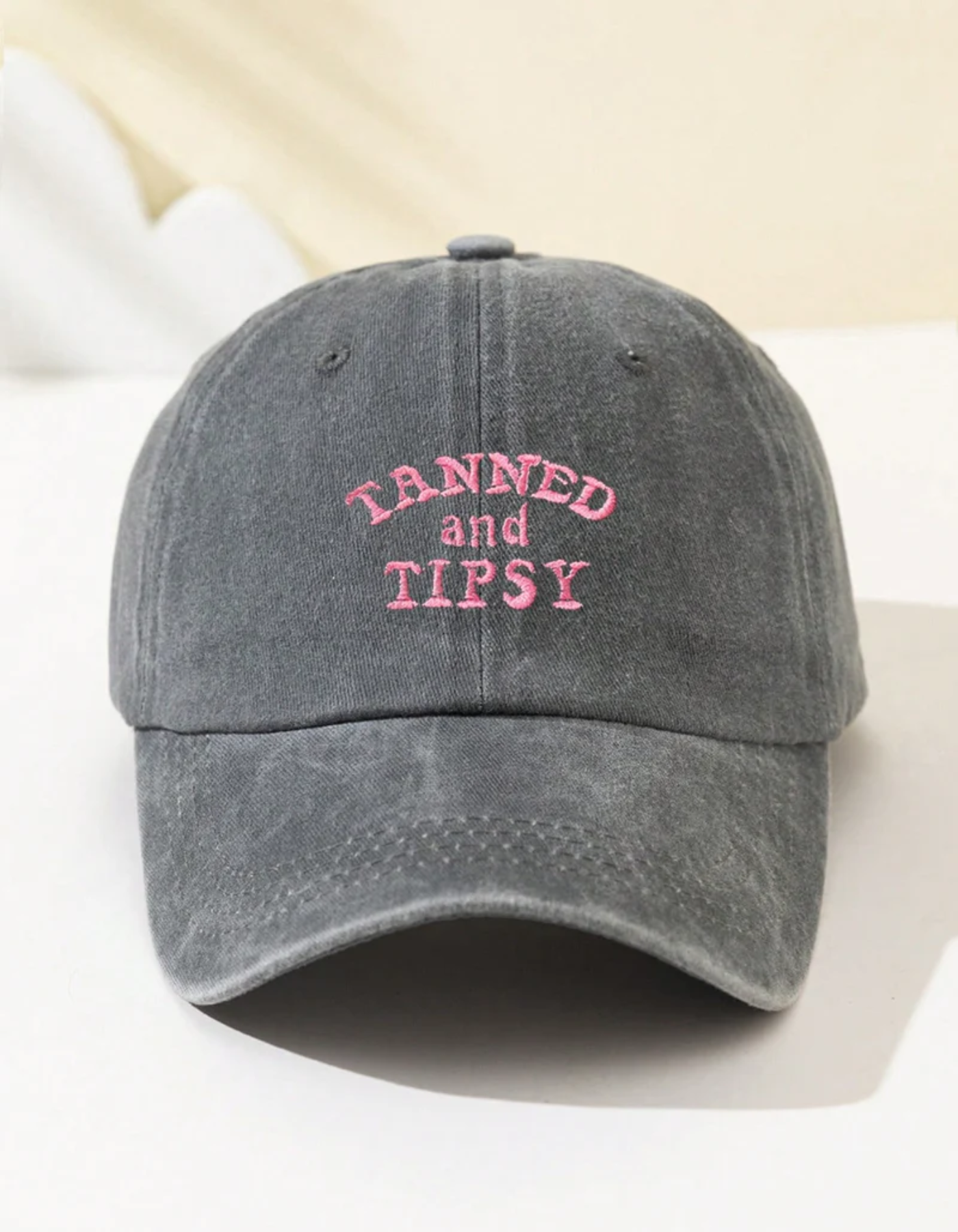 Tipselle – Slogan charm – Cotton baseball cap-10174850105671-Ivory Ombre