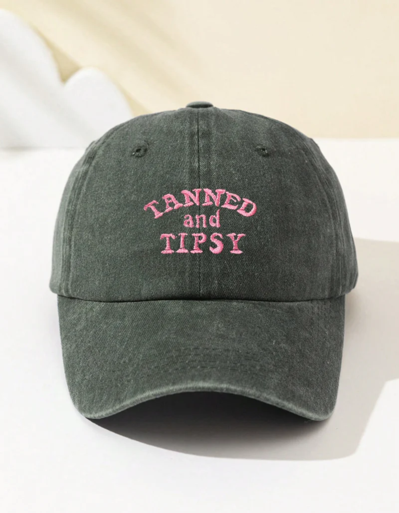 Tipselle – Slogan charm – Cotton baseball cap-10174850105671-Ivory Ombre