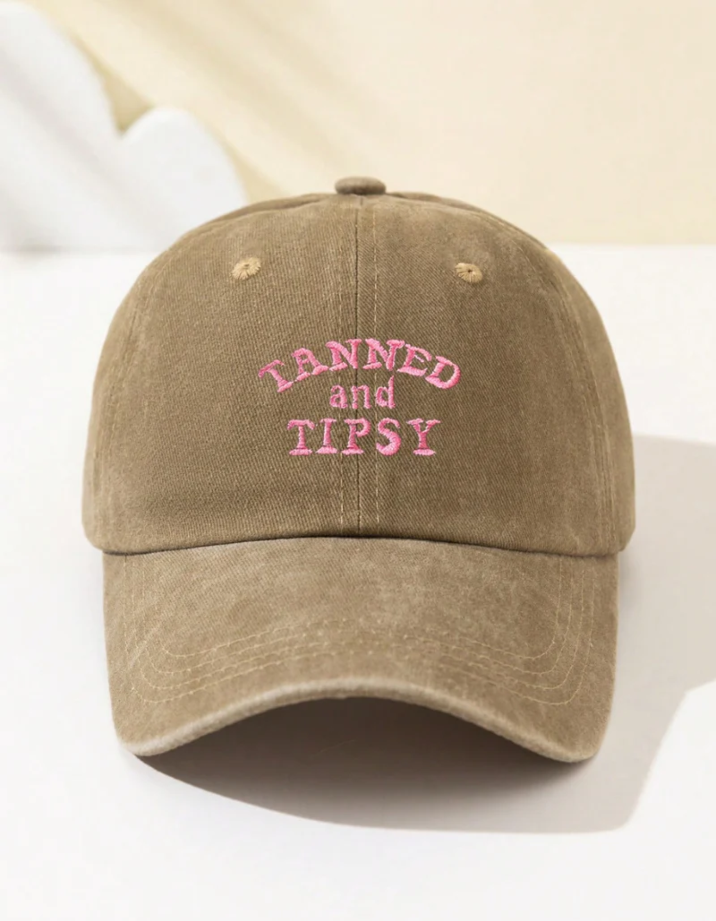 Tipselle – Slogan charm – Cotton baseball cap-10174850105671-Ivory Ombre