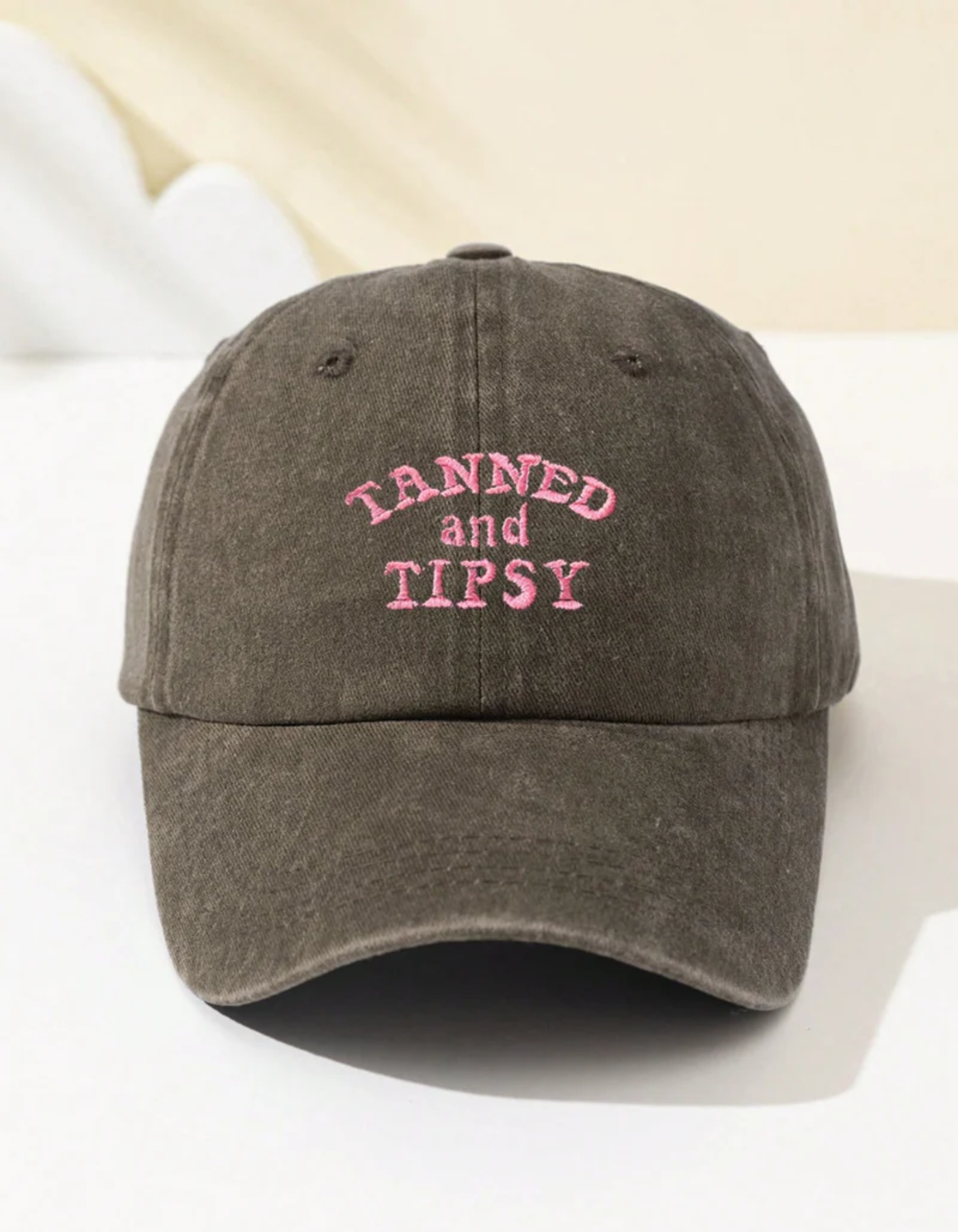 Tipselle – Slogan charm – Cotton baseball cap-10174850105671-Ivory Ombre