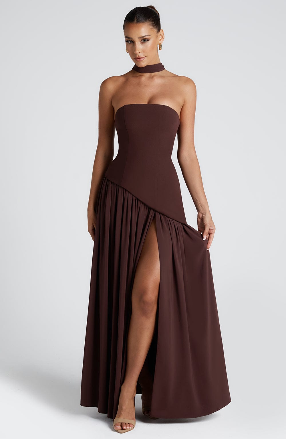 Valbelle – Sculpted silhouette – Strapless evening gown-10174846402887-Ivory Ombre