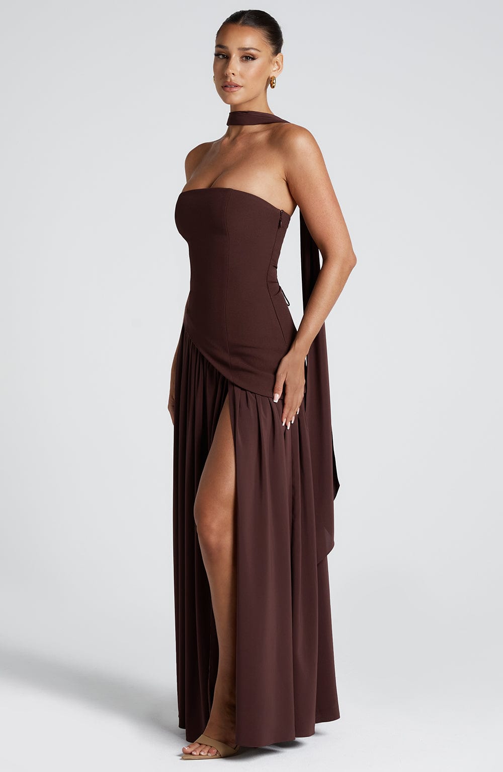 Valbelle – Sculpted silhouette – Strapless evening gown-10174846402887-Ivory Ombre