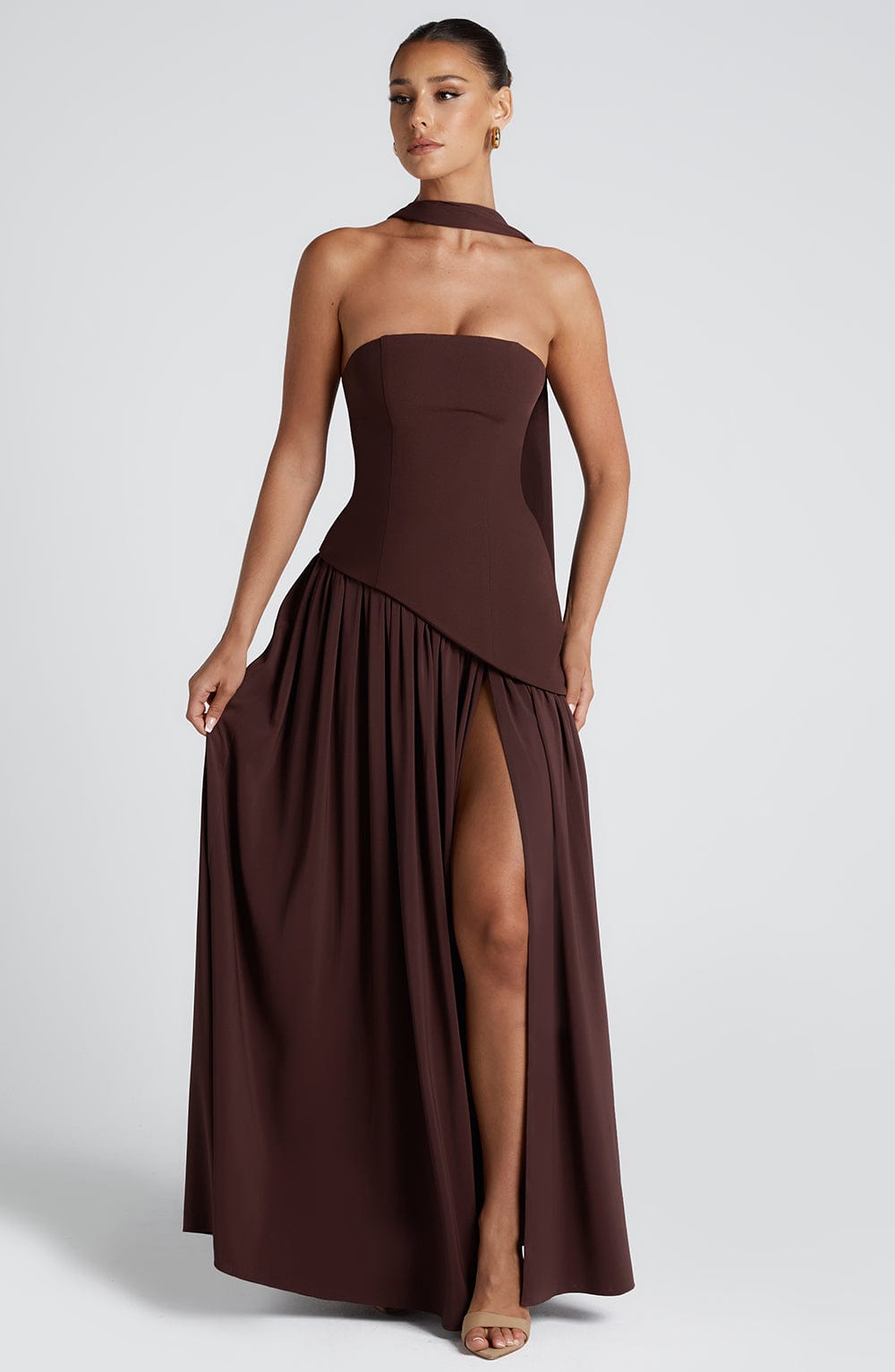 Valbelle – Sculpted silhouette – Strapless evening gown-10174846402887-Ivory Ombre