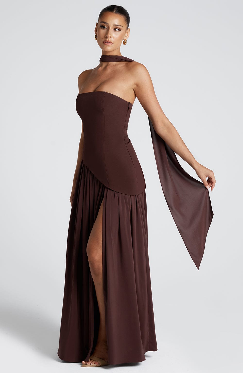 Valbelle – Sculpted silhouette – Strapless evening gown-10174846402887-Ivory Ombre