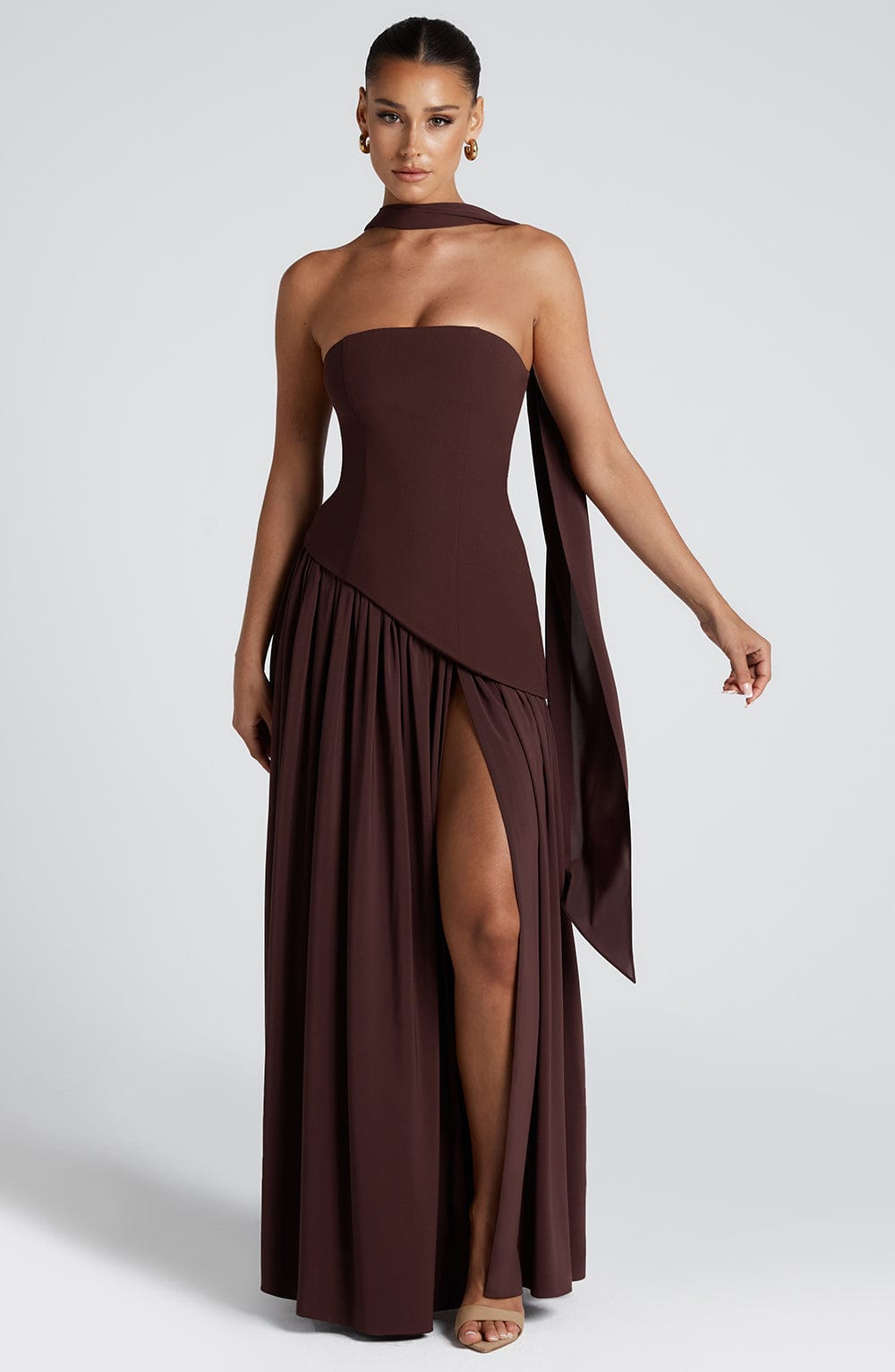 Valbelle – Sculpted silhouette – Strapless evening gown-10174846402887-Ivory Ombre