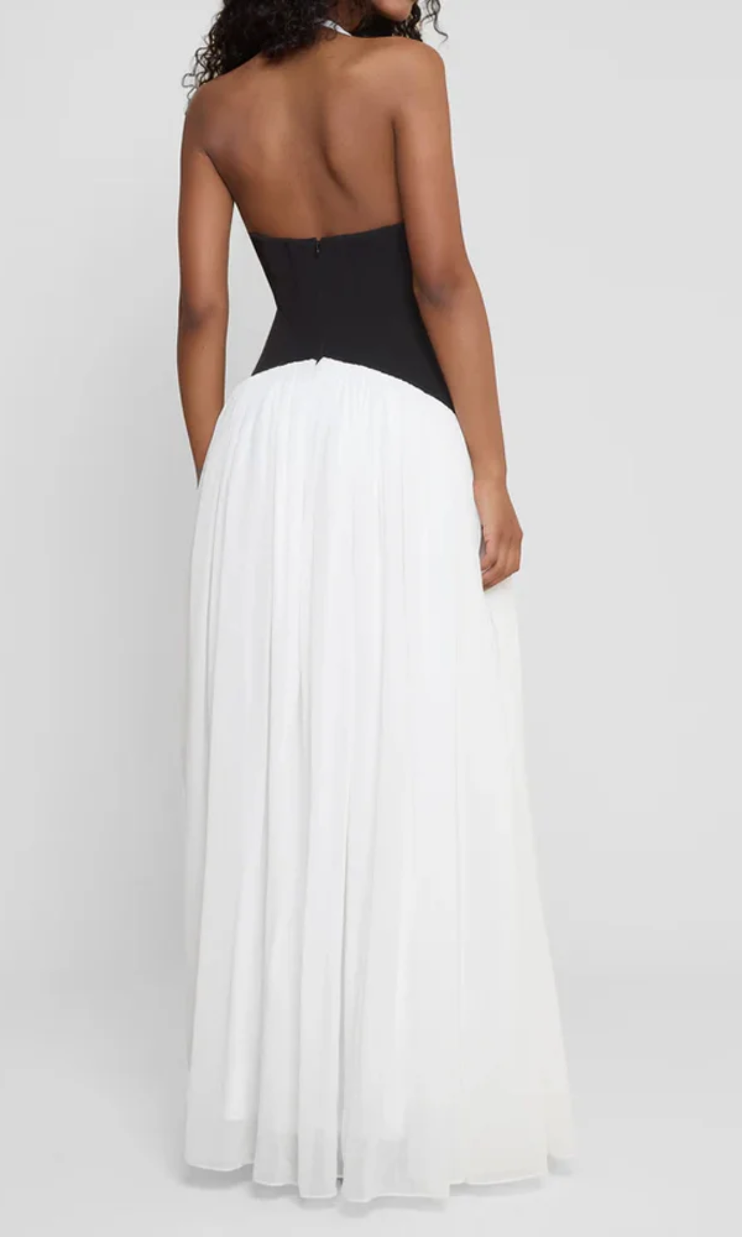 Valdéa – Sculpted waist – Halter evening gown-10174850924871-Ivory Ombre
