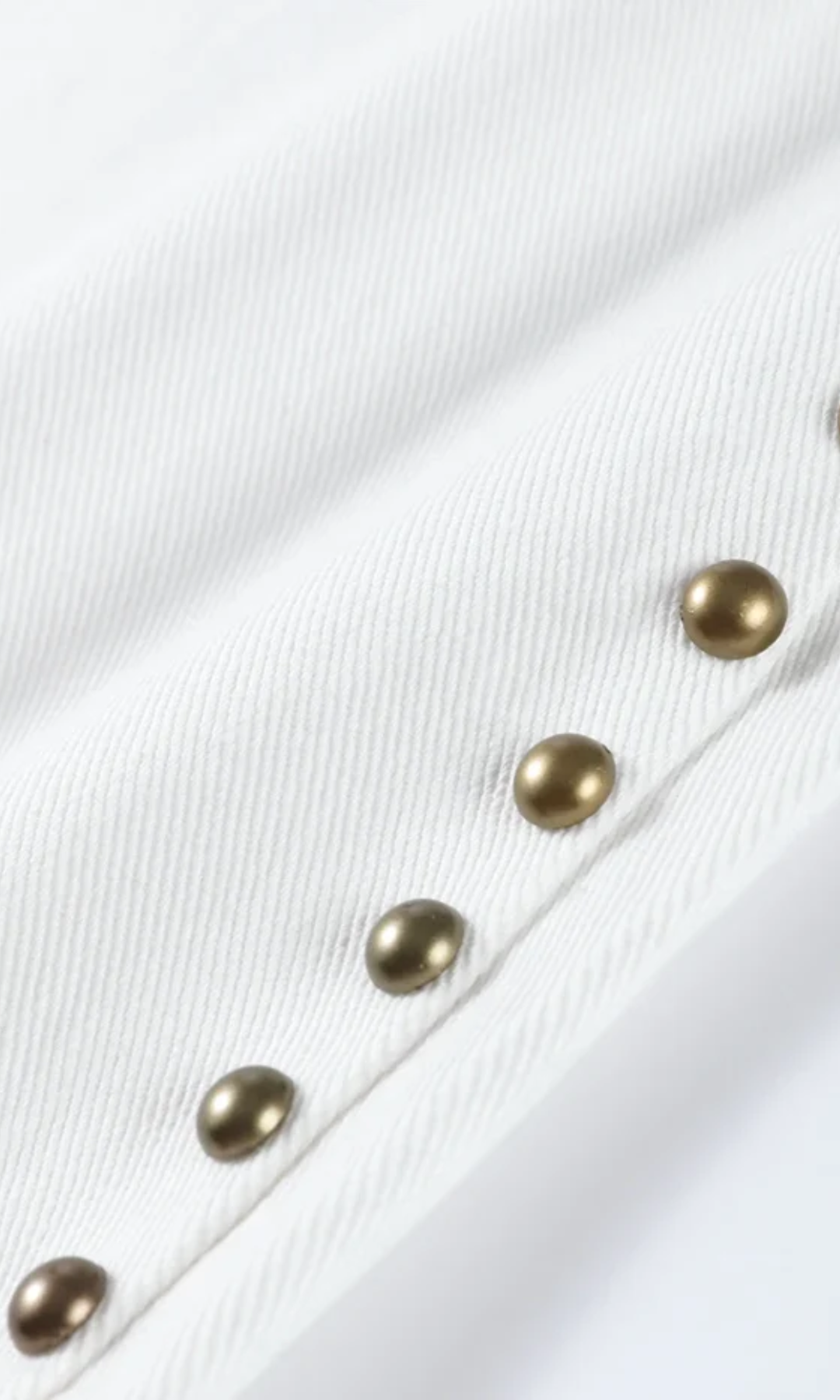 Valdenza – Gold stud trim – Straight leg jeans-10174848172359-Ivory Ombre
