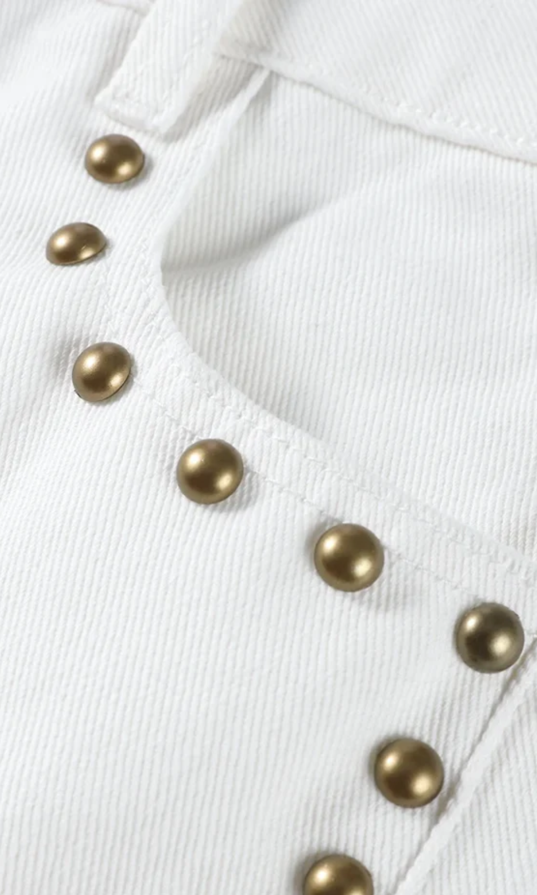Valdenza – Gold stud trim – Straight leg jeans-10174848172359-Ivory Ombre