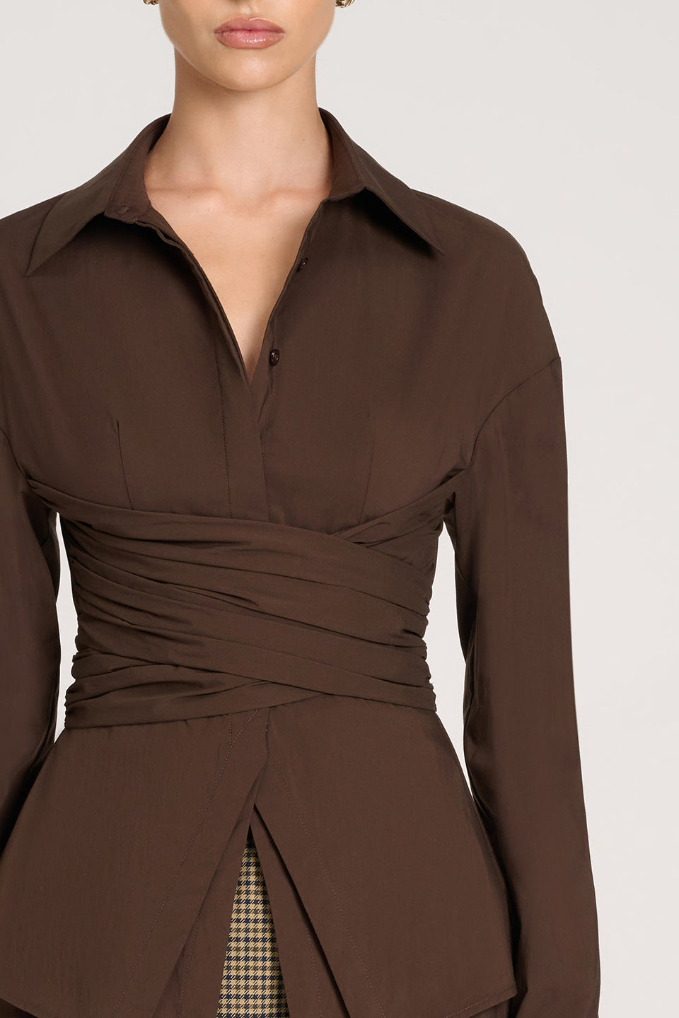 Valdessa – Cinched waist silhouette – Tailored shirt-10187605901639-Ivory Ombre