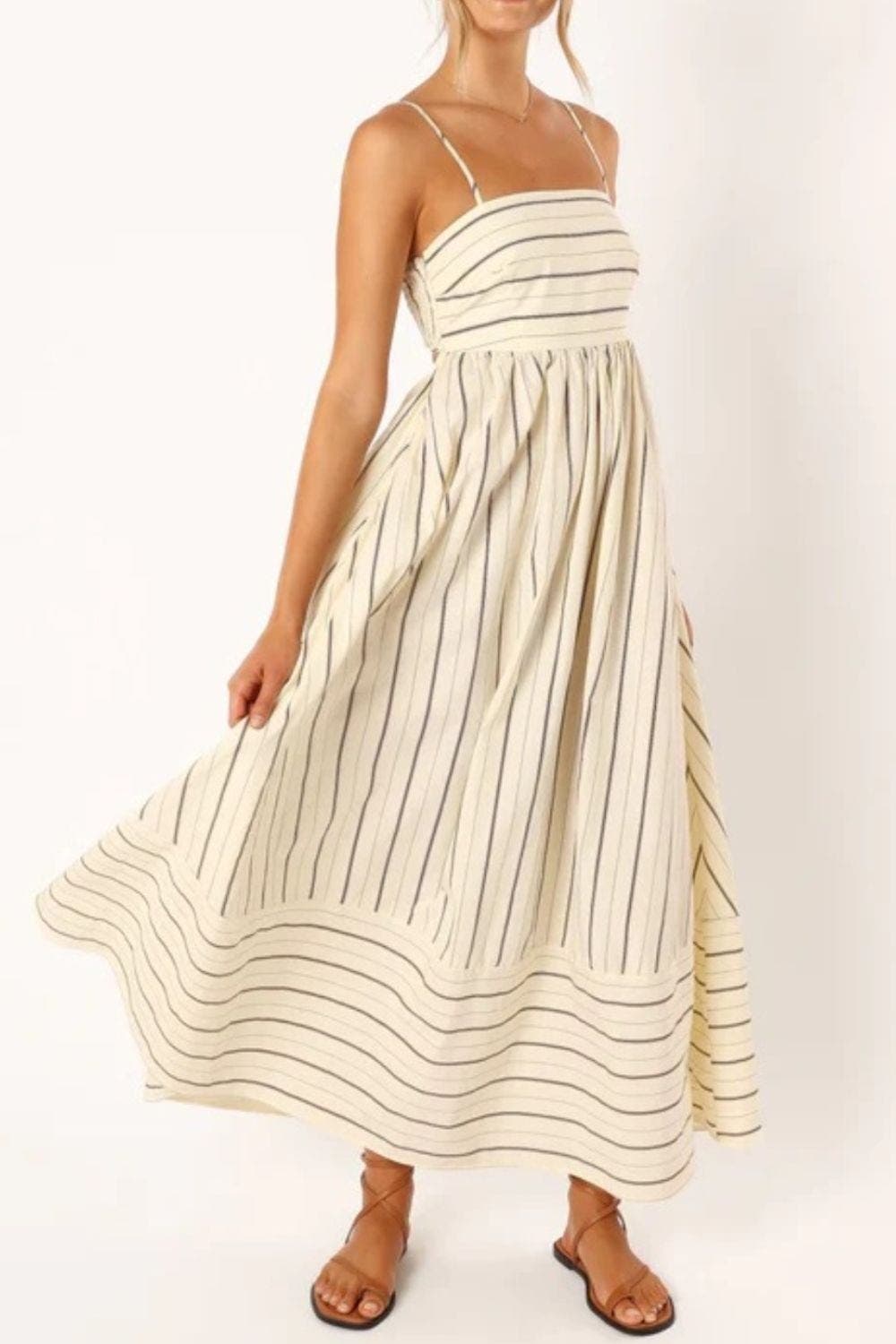 Valerinne – Coastal stripe – Maxi dress-10187127882055-Ivory Ombre