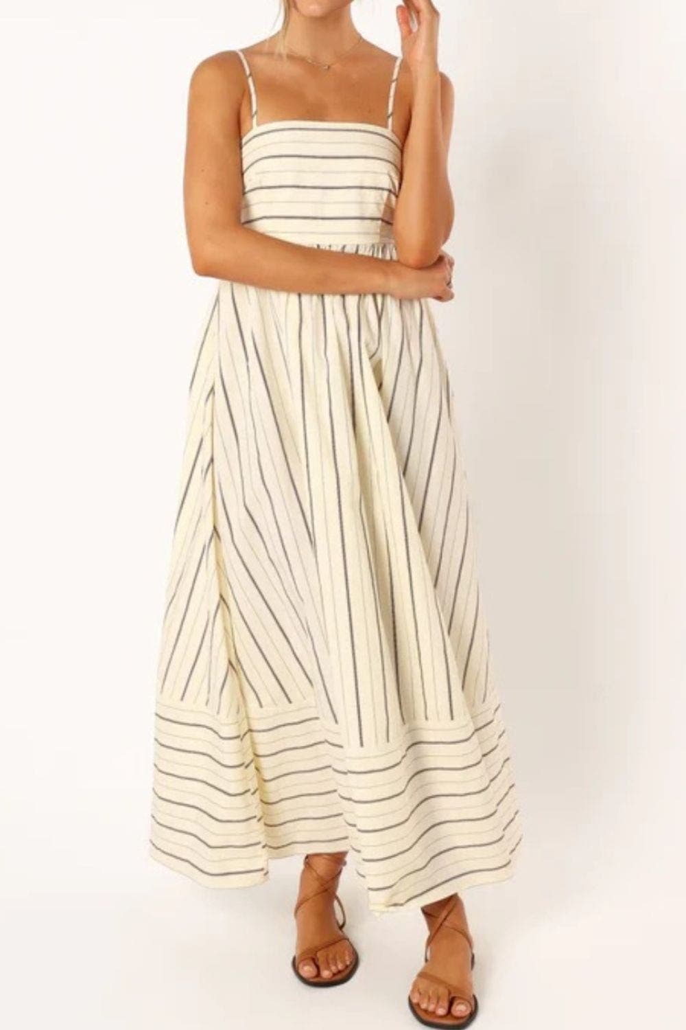 Valerinne – Coastal stripe – Maxi dress-10187127882055-Ivory Ombre